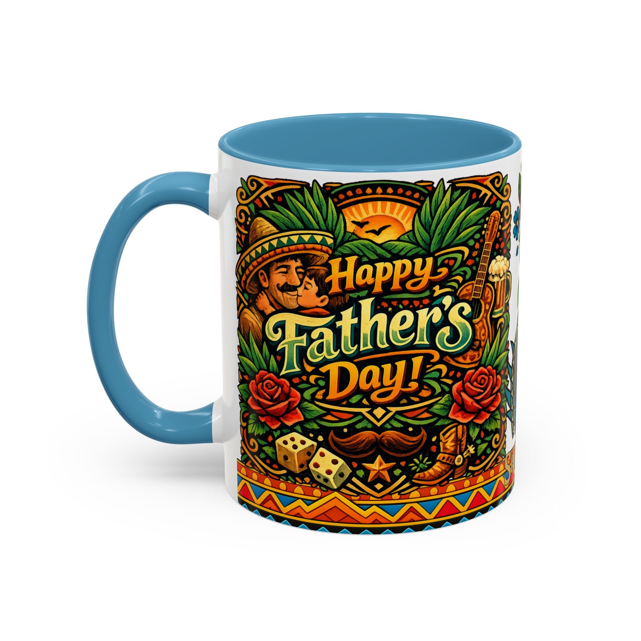Happy Father's Day Accent Mug — Festive Father's Day Coffee Mug | Solmaguey™