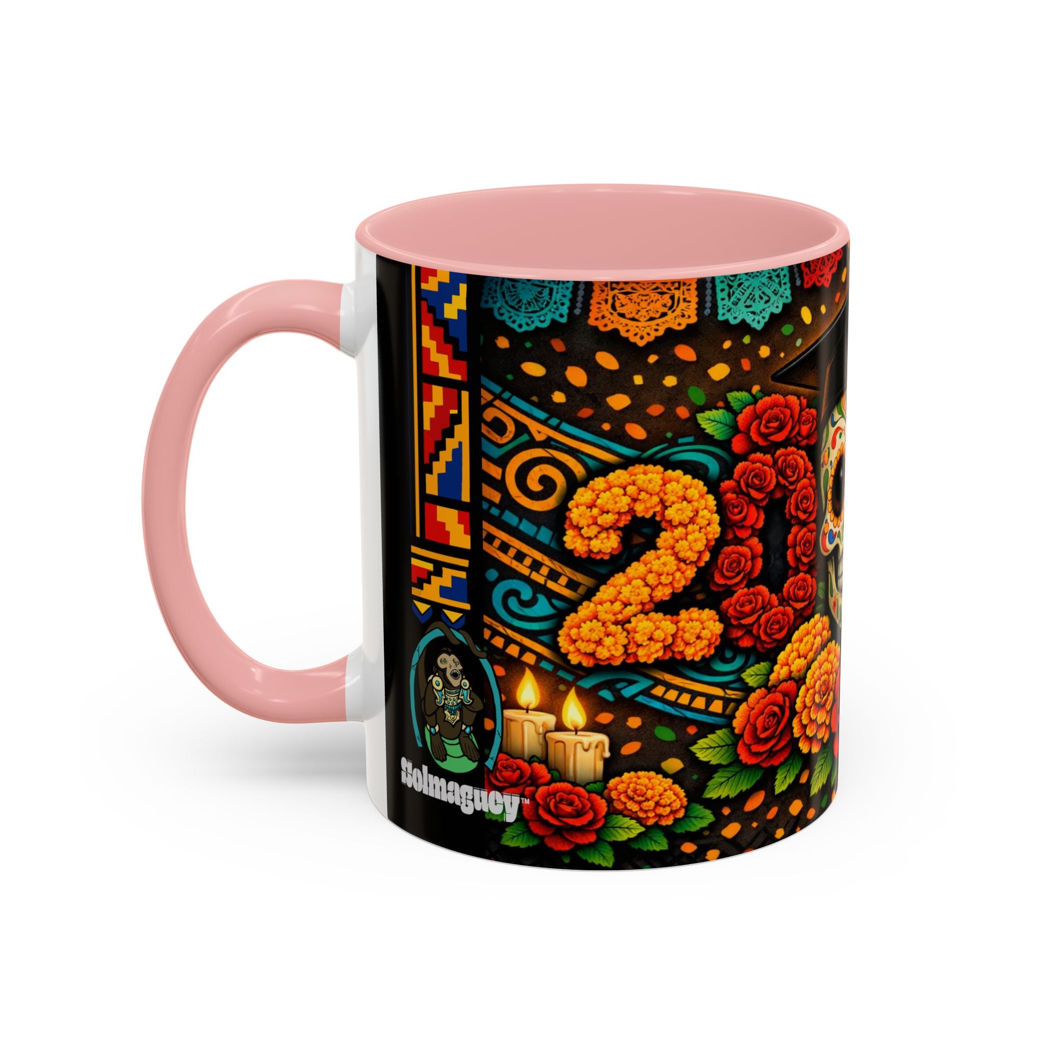 Day of the Dead Graduation Skull Accent Coffee Mug — Class of '26 Cappuccino Cup