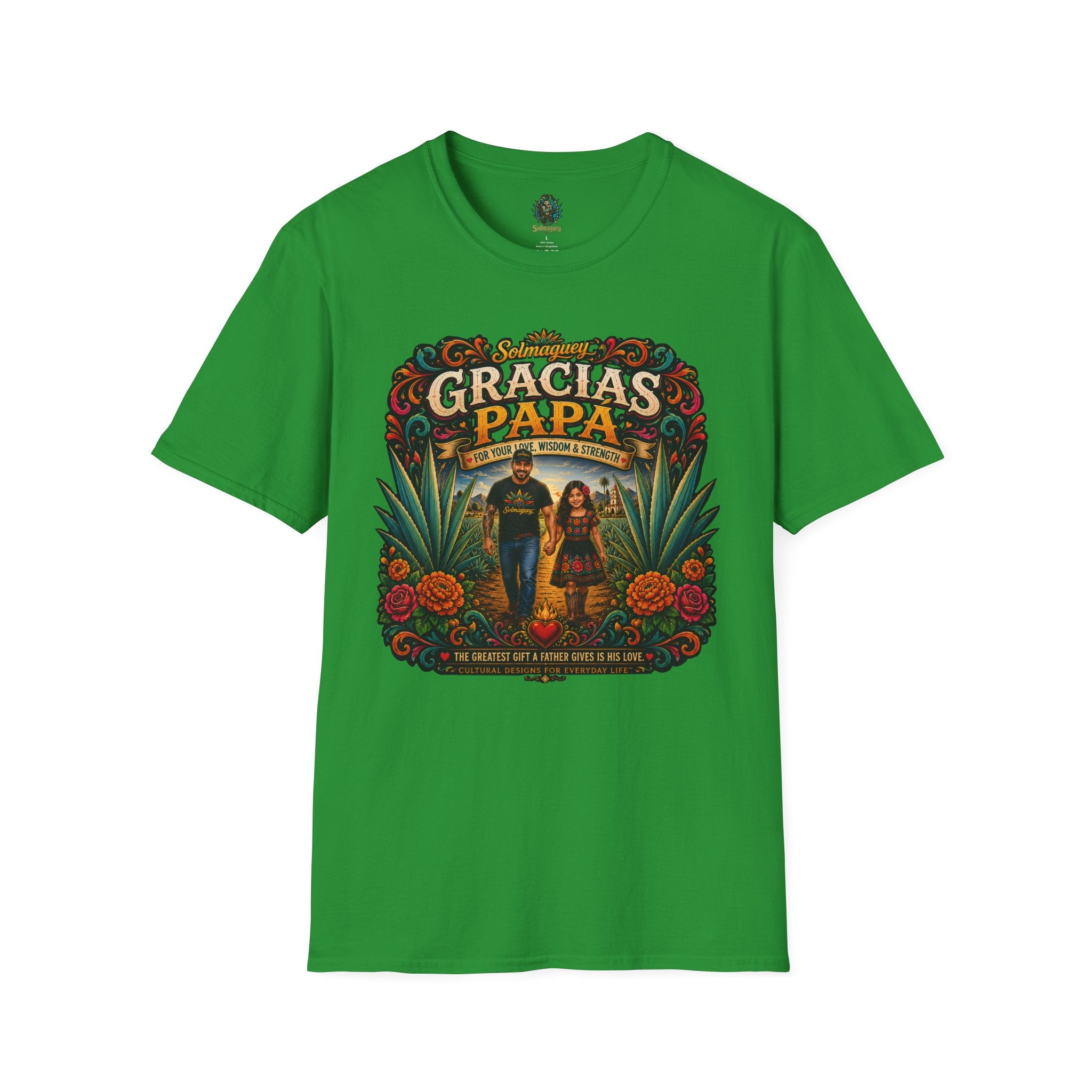 Gracias Papá Shirt, Mexican Dad Gift, Father Daughter Shirt, Latino Father Gift, Hispanic Family Tee, Father's Day Gift for Papa, Mexican Folk Art Shirt