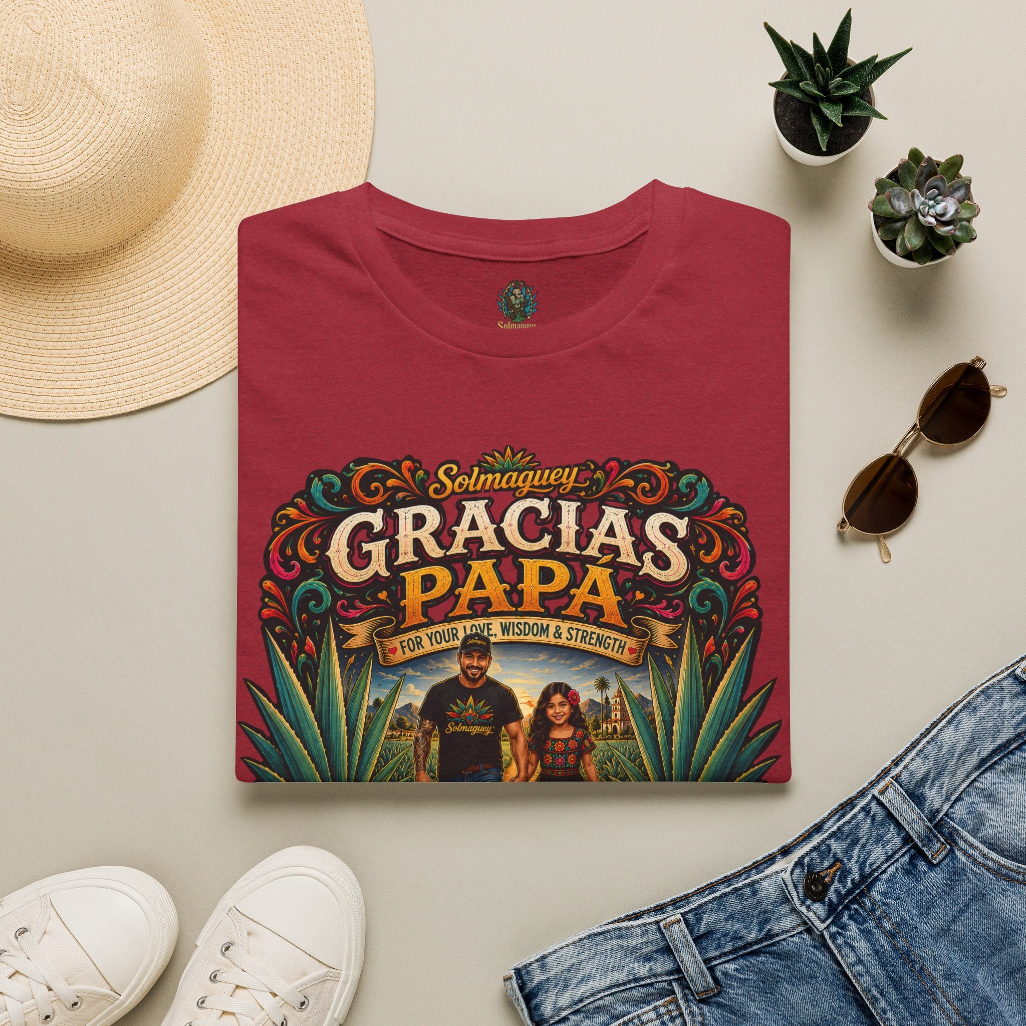 Gracias Papá Shirt, Mexican Dad Gift, Father Daughter Shirt, Latino Father Gift, Hispanic Family Tee, Father's Day Gift for Papa, Mexican Folk Art Shirt
