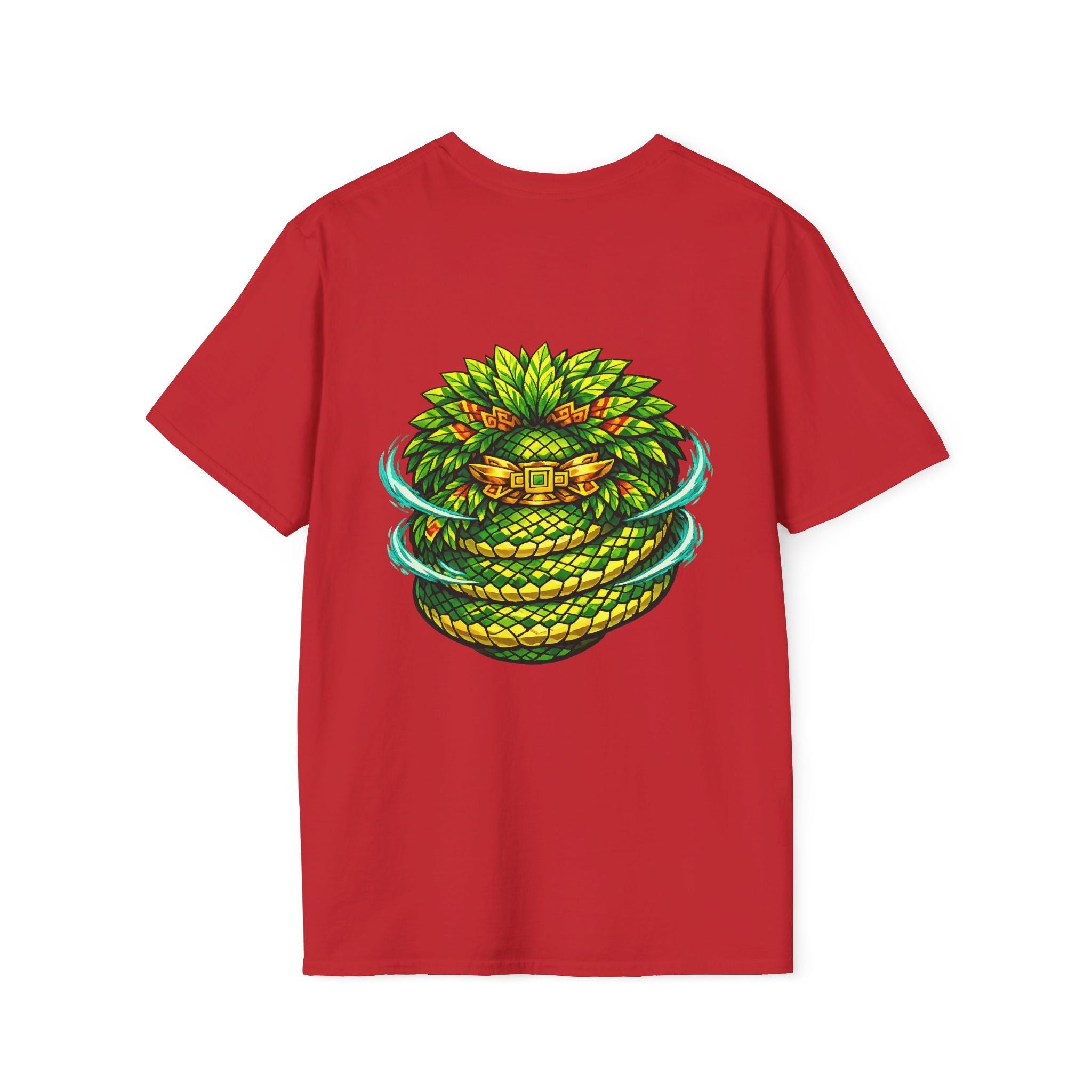 Aztec Feathered Serpent T-Shirt — Vibrant Quetzalcoatl Graphic Tee