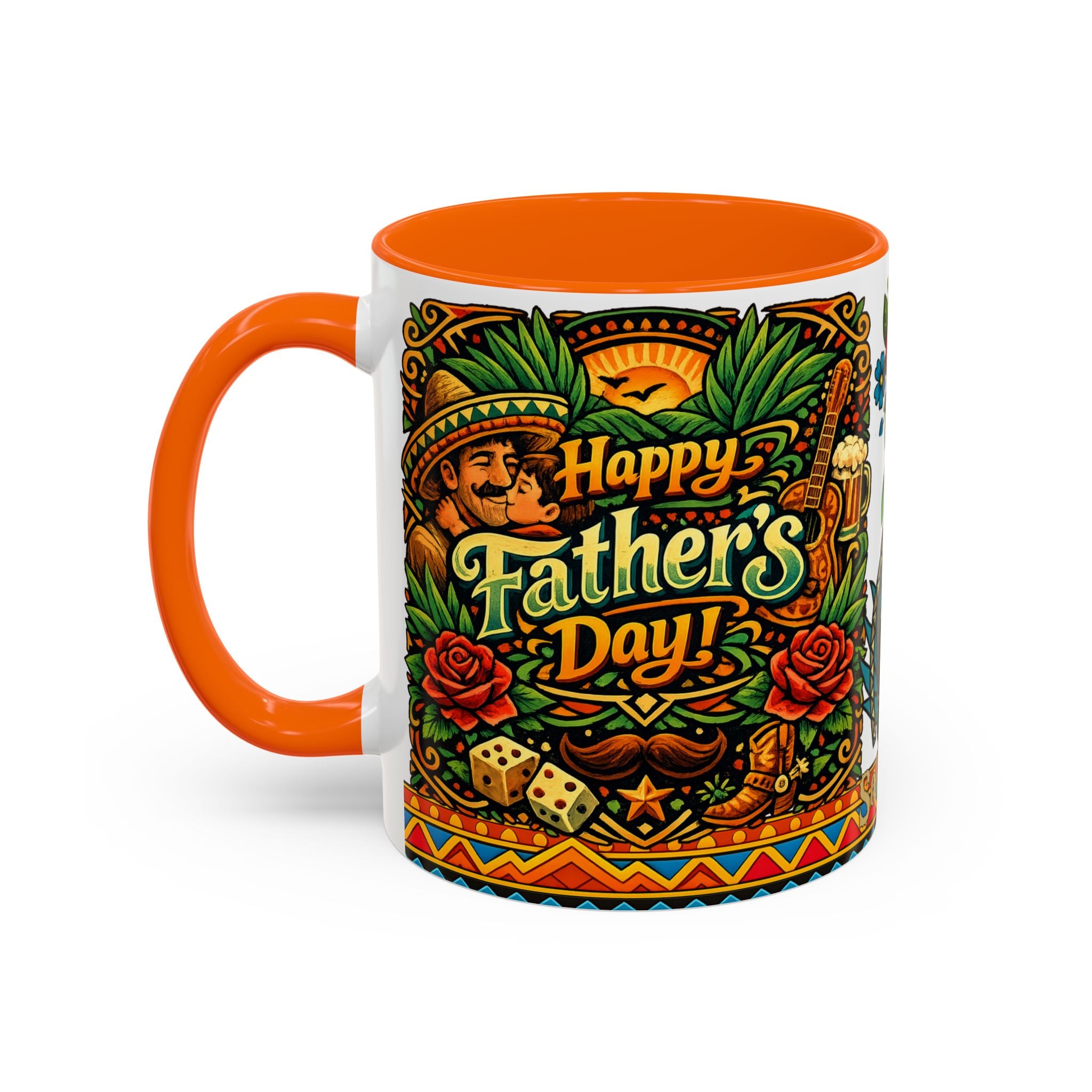 Happy Father's Day Accent Mug — Festive Father's Day Coffee Mug | Solmaguey™
