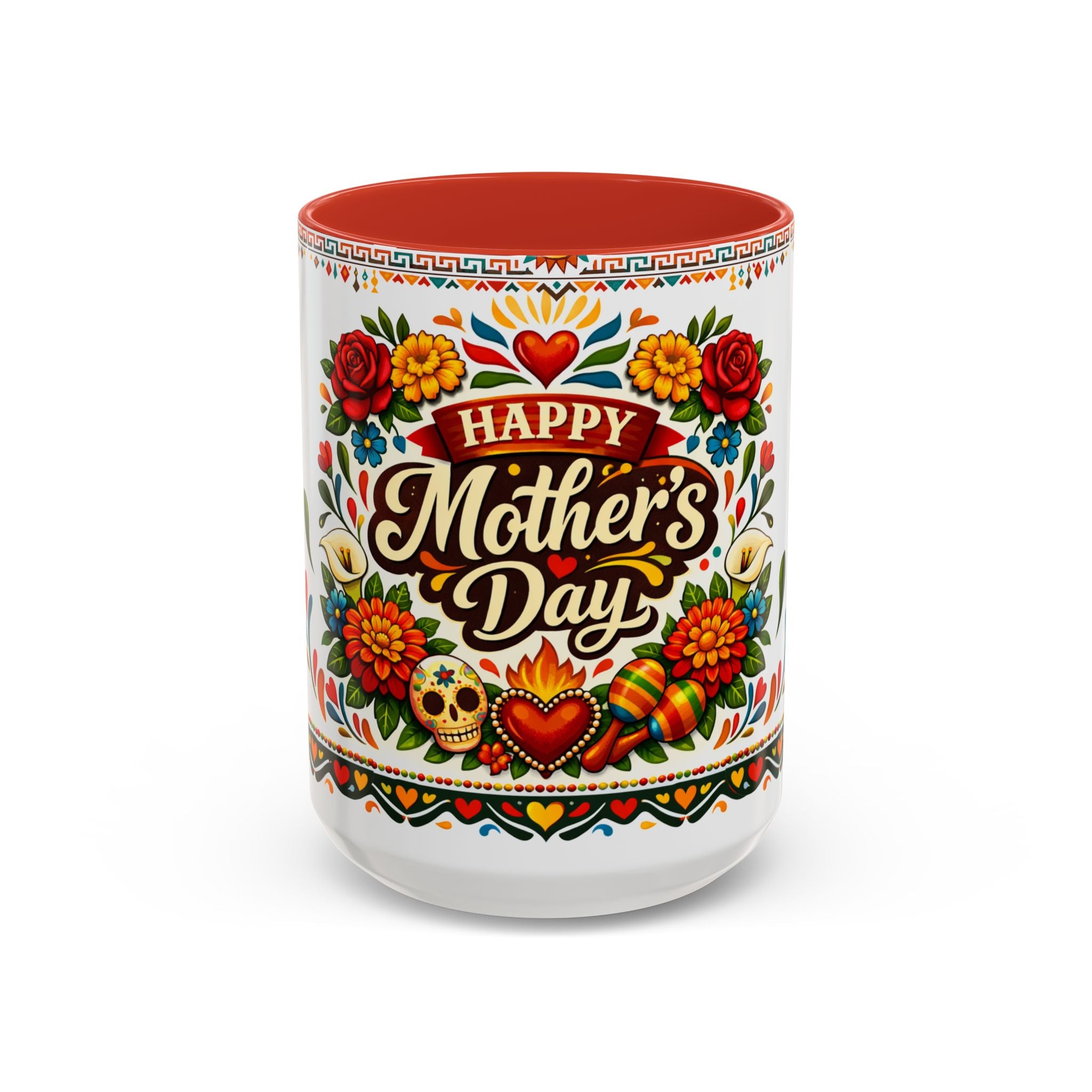 Happy Mother's Day Accent Mug-Colorful Floral Day of the Dead Design (11/15oz)