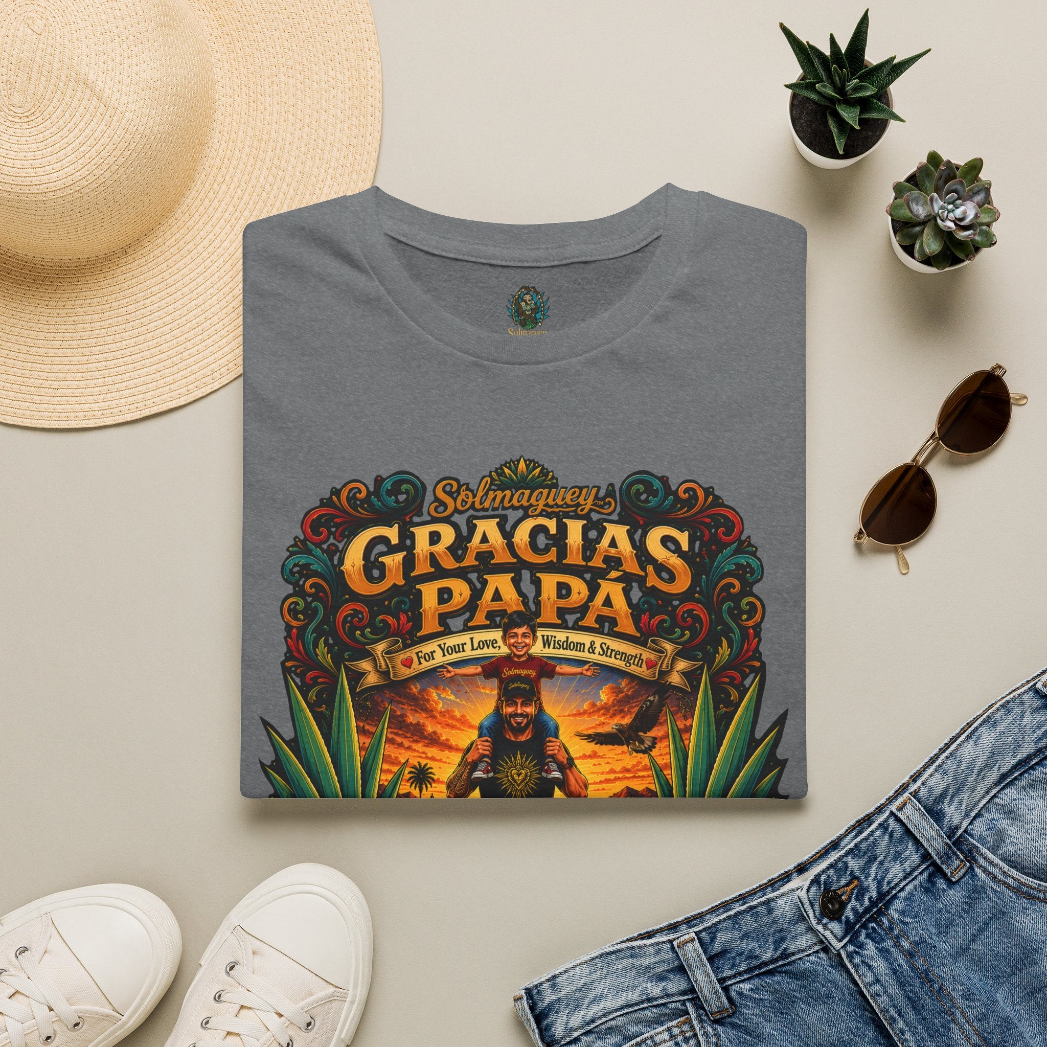 Gracias Papá Shirt, Mexican Dad Gift, Father Son Shirt, Father's Day Gift for Papa, Latino Dad Tee, Hispanic Family Shirt, Folk Art Father Gift
