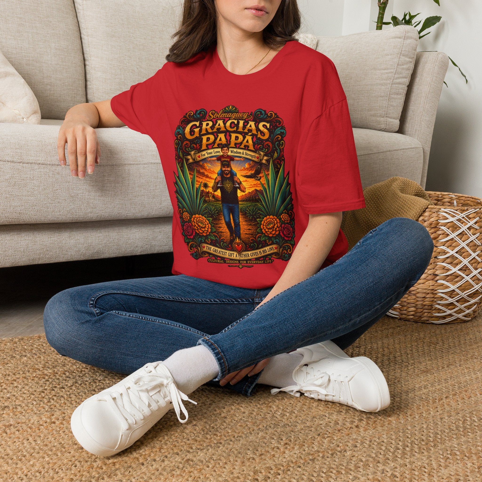 Gracias Papá Shirt, Mexican Dad Gift, Father Son Shirt, Father's Day Gift for Papa, Latino Dad Tee, Hispanic Family Shirt, Folk Art Father Gift