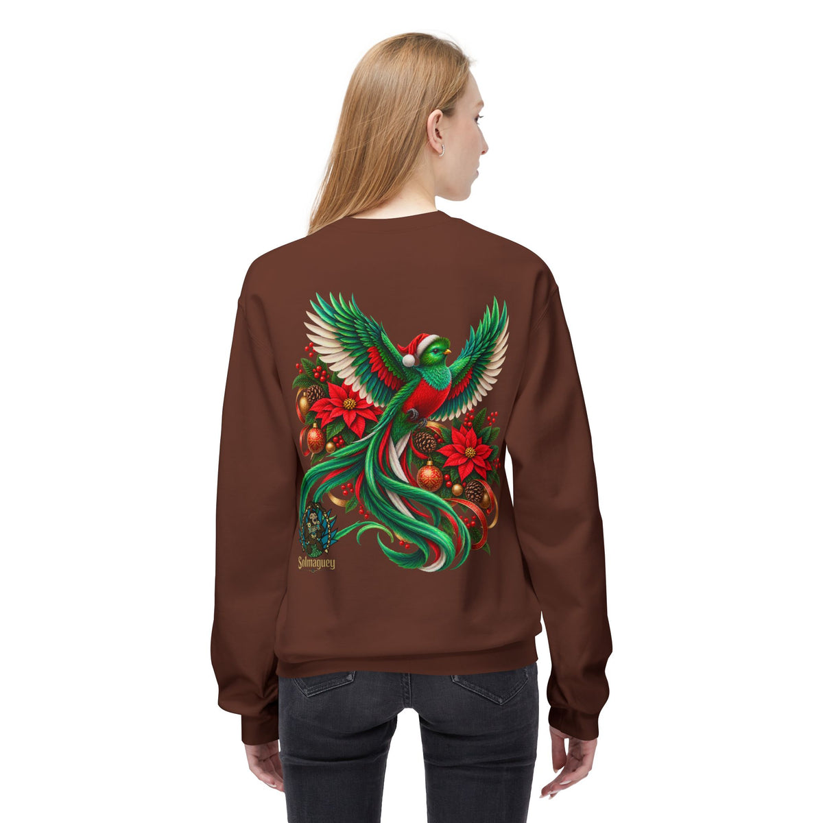 Quetzal Navideño™ Christmas Crewneck Sweatshirt | Festive Quetzal Bird Sweater | Solmaguey™