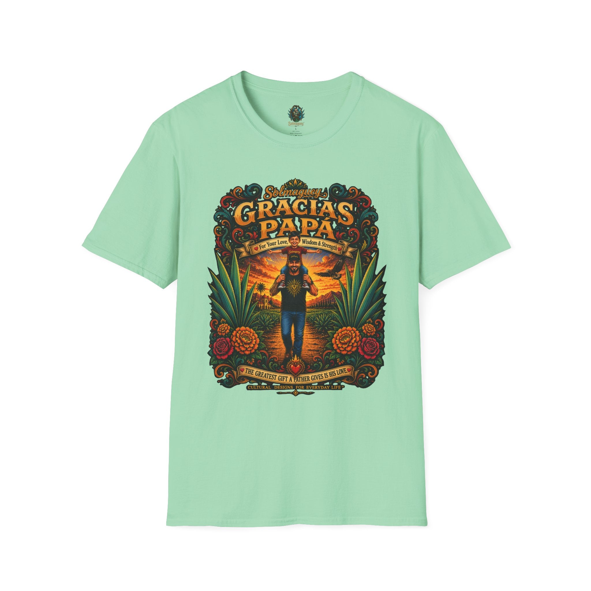 Gracias Papá Shirt, Mexican Dad Gift, Father Son Shirt, Father's Day Gift for Papa, Latino Dad Tee, Hispanic Family Shirt, Folk Art Father Gift