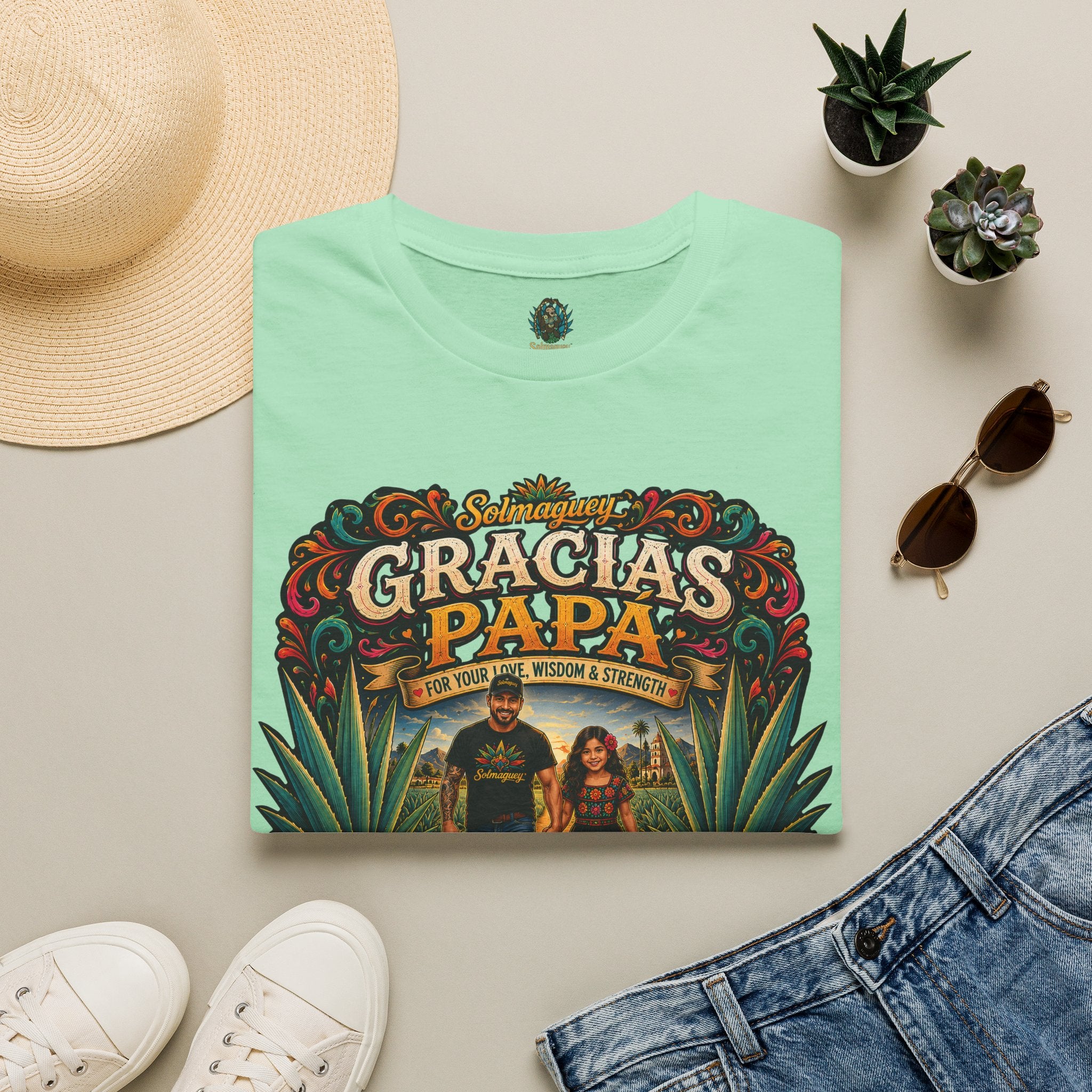Gracias Papá Shirt, Mexican Dad Gift, Father Daughter Shirt, Latino Father Gift, Hispanic Family Tee, Father's Day Gift for Papa, Mexican Folk Art Shirt