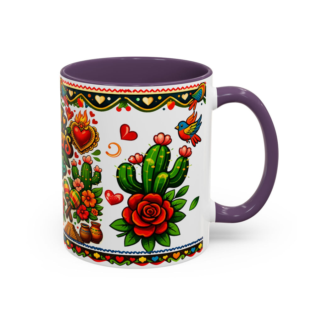 Happy Mother's Day Accent Coffee Mug – Colorful Mexican Folk Art Design