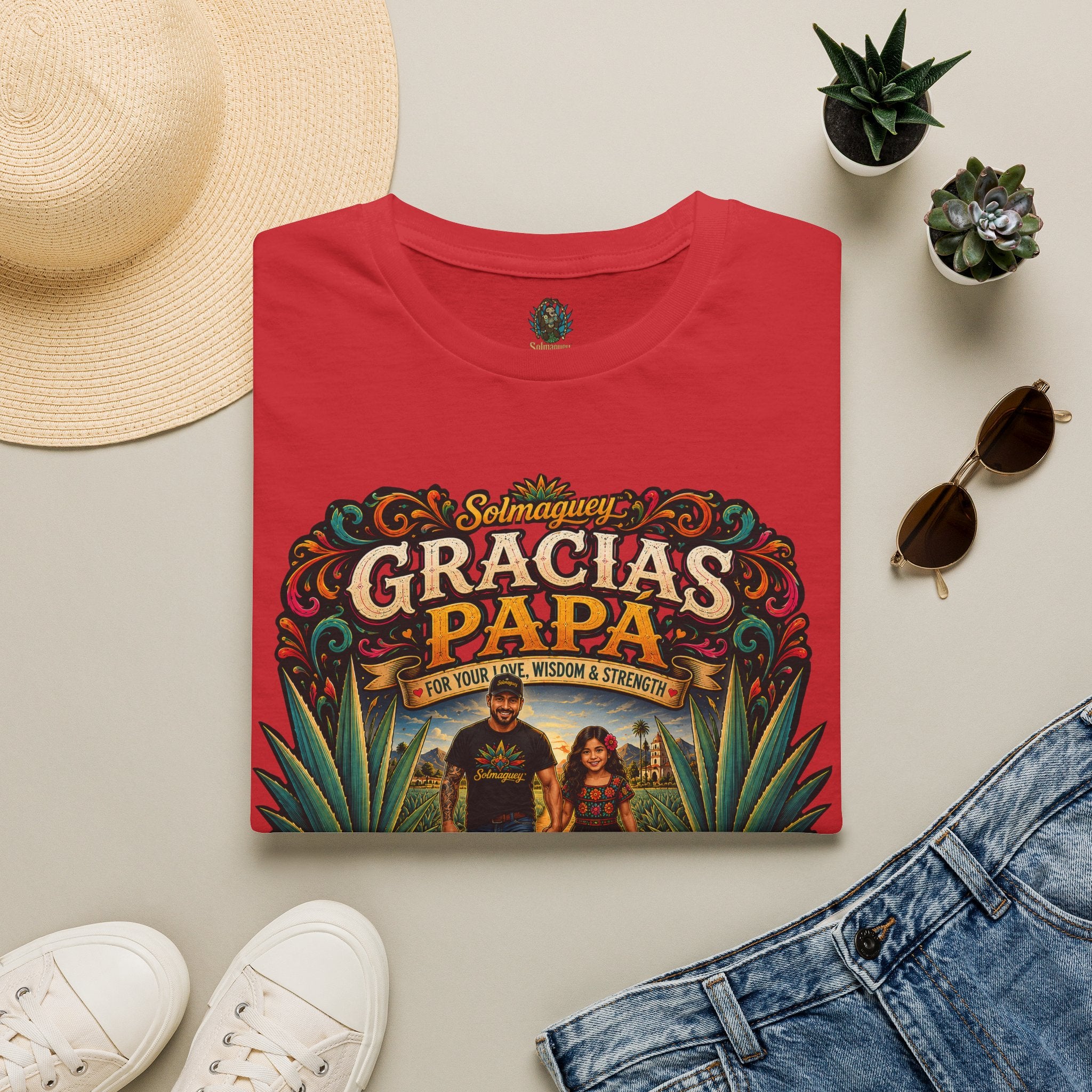 Gracias Papá Shirt, Mexican Dad Gift, Father Daughter Shirt, Latino Father Gift, Hispanic Family Tee, Father's Day Gift for Papa, Mexican Folk Art Shirt