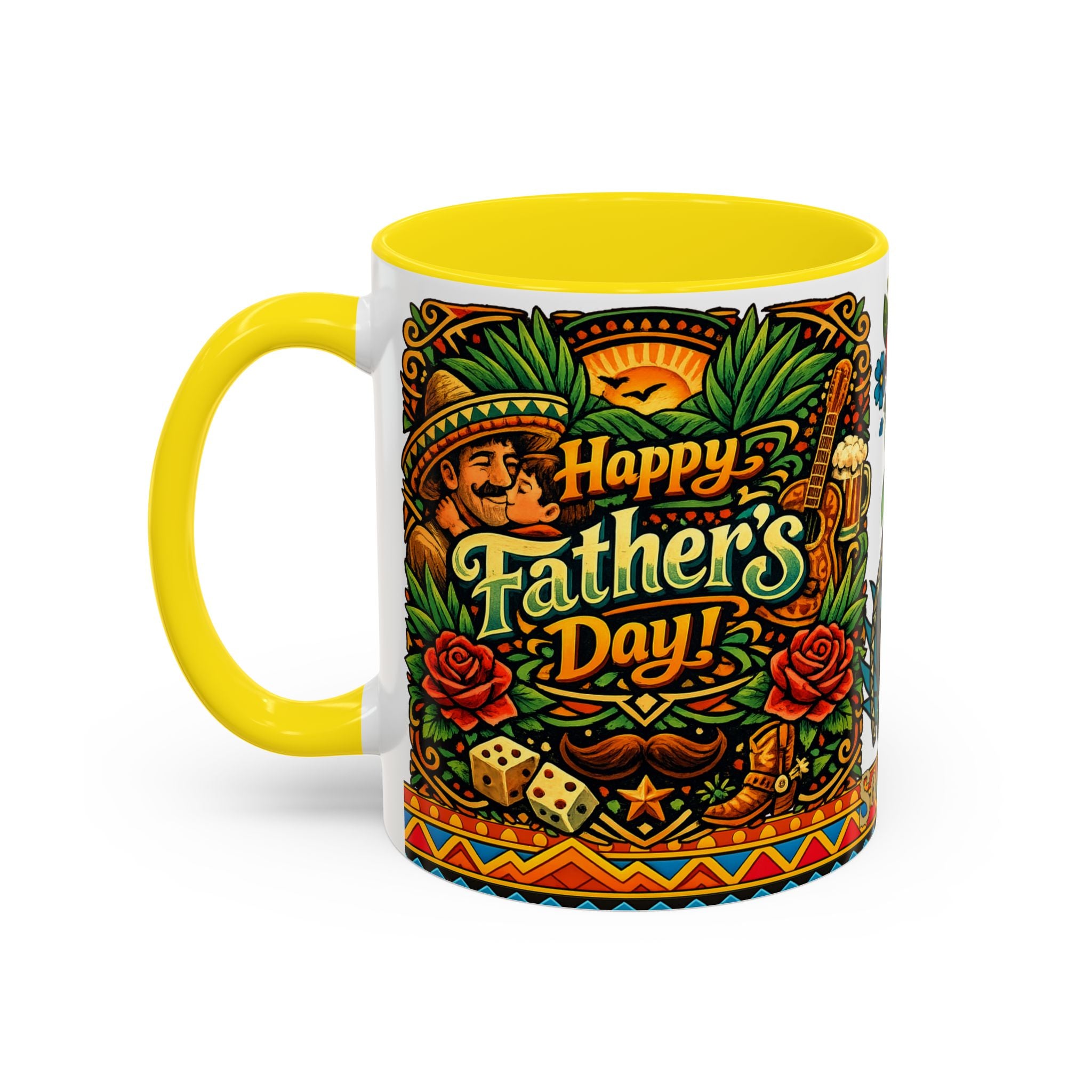 Happy Father's Day Accent Mug — Festive Father's Day Coffee Mug | Solmaguey™
