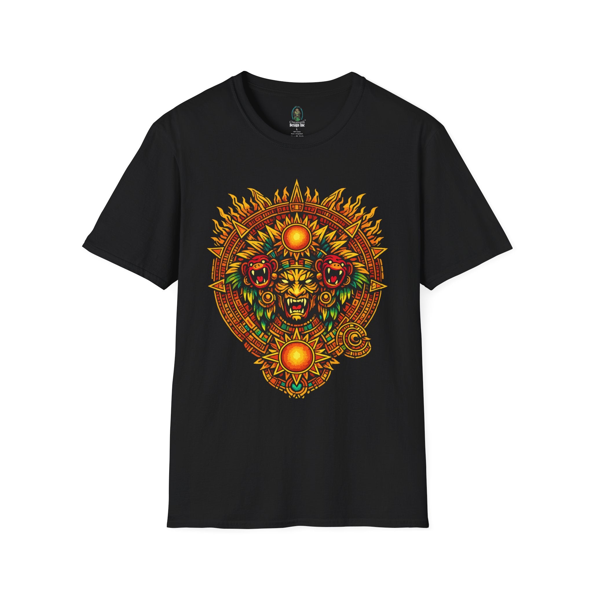 Aztec Skull Sunburst T-Shirt | Tribal Floral Skull Design