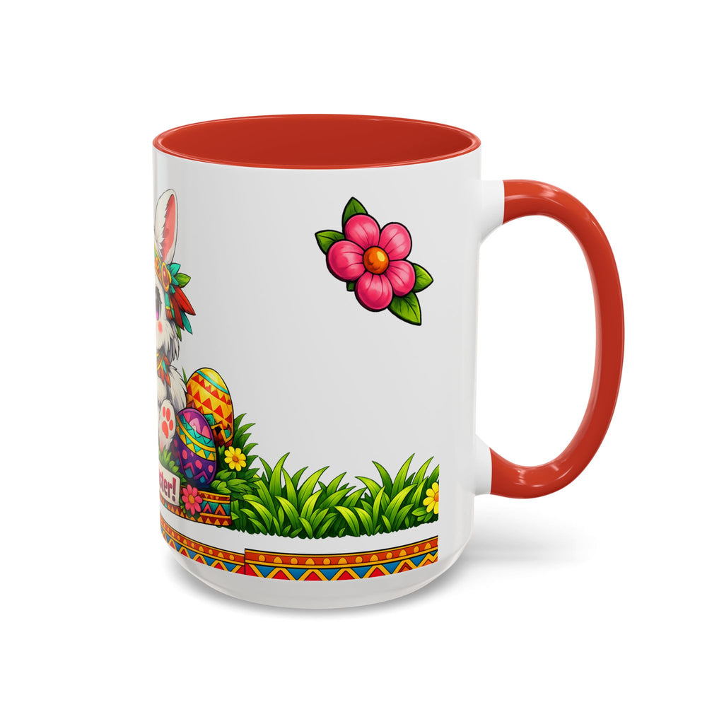 Cute Easter Bunny with Colorful Eggs Mug Accent Coffee Mug