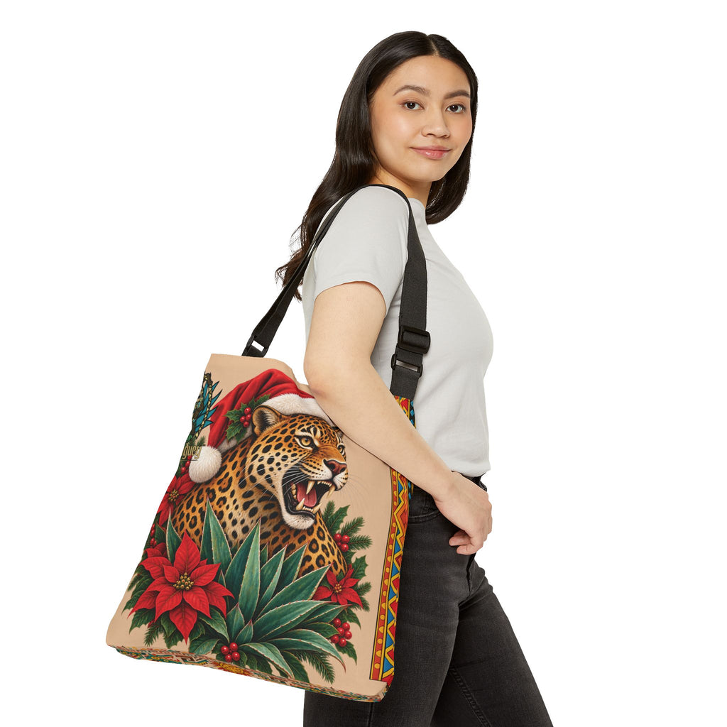 Jaguar Navideño™ Christmas Tote Bag | Adjustable Shoulder Bag | Solmaguey™