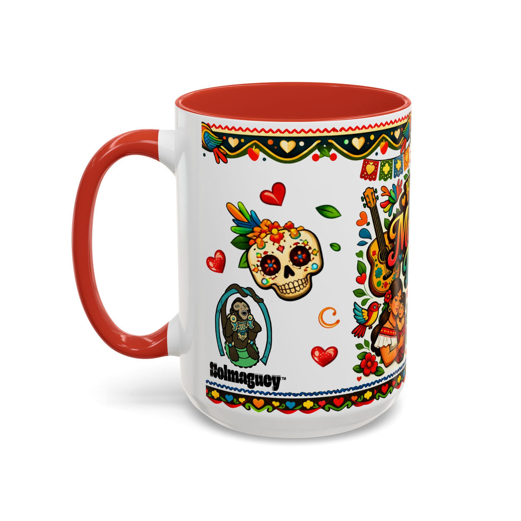 Happy Mother's Day Accent Coffee Mug – Colorful Mexican Folk Art Design