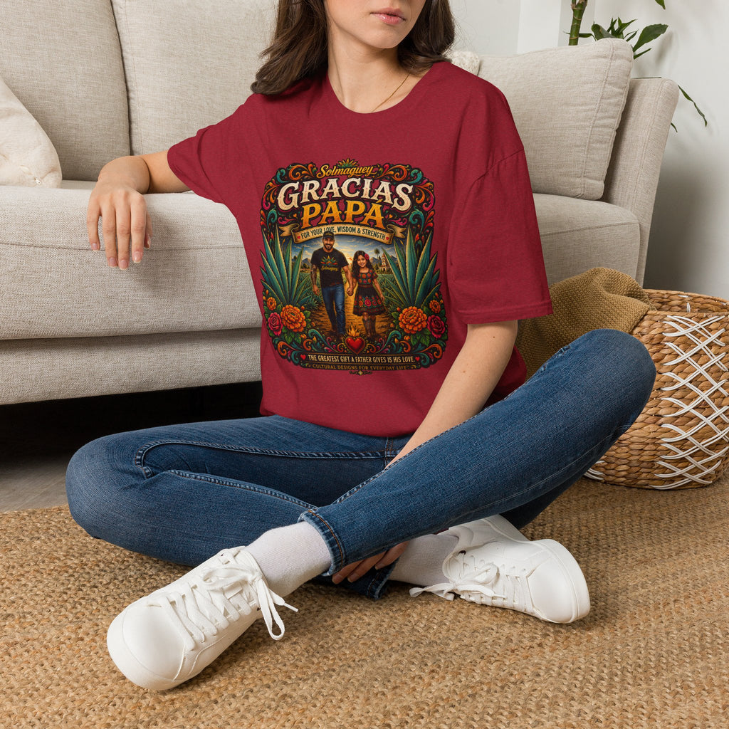 Gracias Papá Shirt, Mexican Dad Gift, Father Daughter Shirt, Latino Father Gift, Hispanic Family Tee, Father's Day Gift for Papa, Mexican Folk Art Shirt