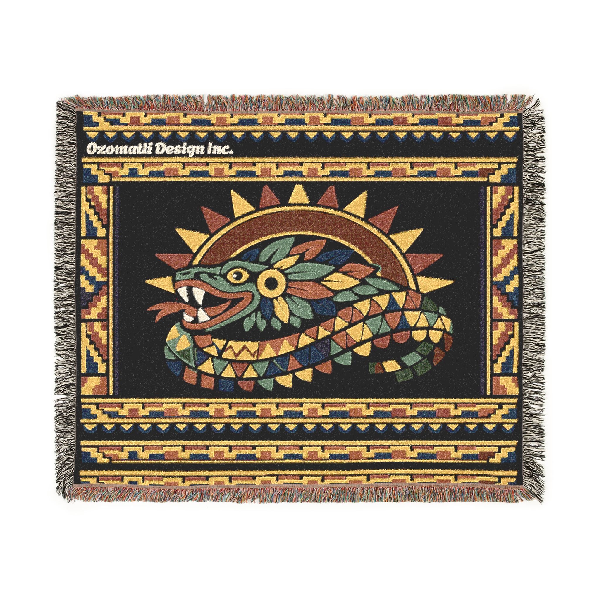 Aztec Quetzalcoatl Woven Blanket