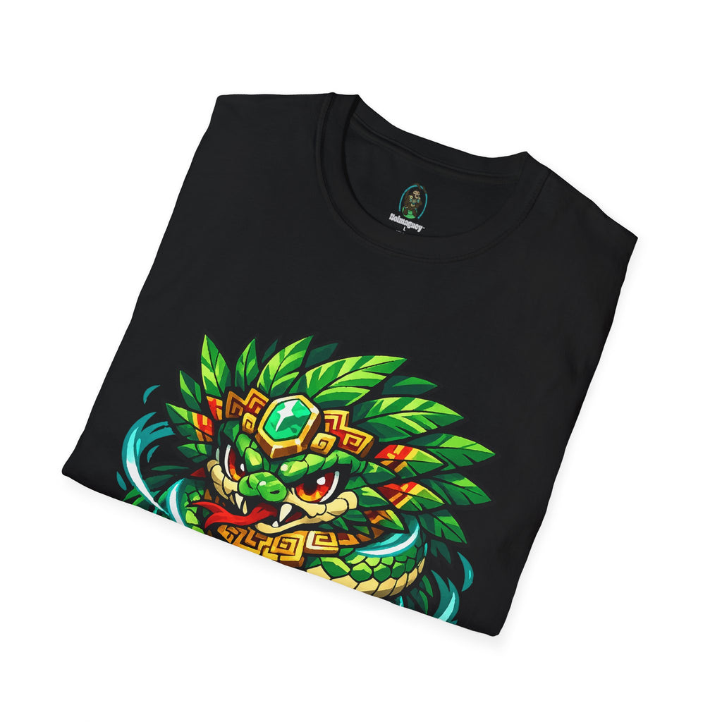 Aztec Feathered Serpent T-Shirt — Vibrant Quetzalcoatl Graphic Tee