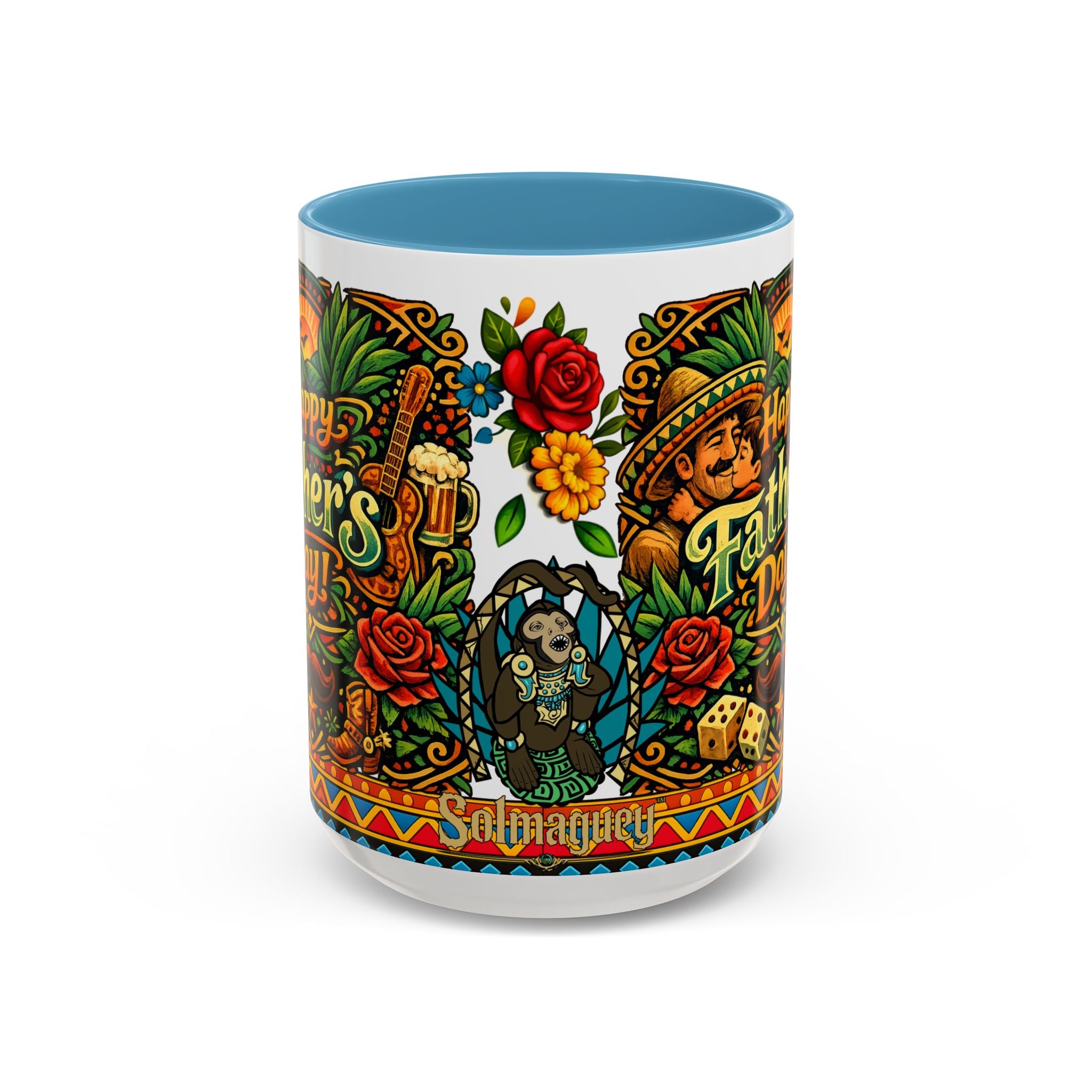 Happy Father's Day Accent Mug — Festive Father's Day Coffee Mug | Solmaguey™