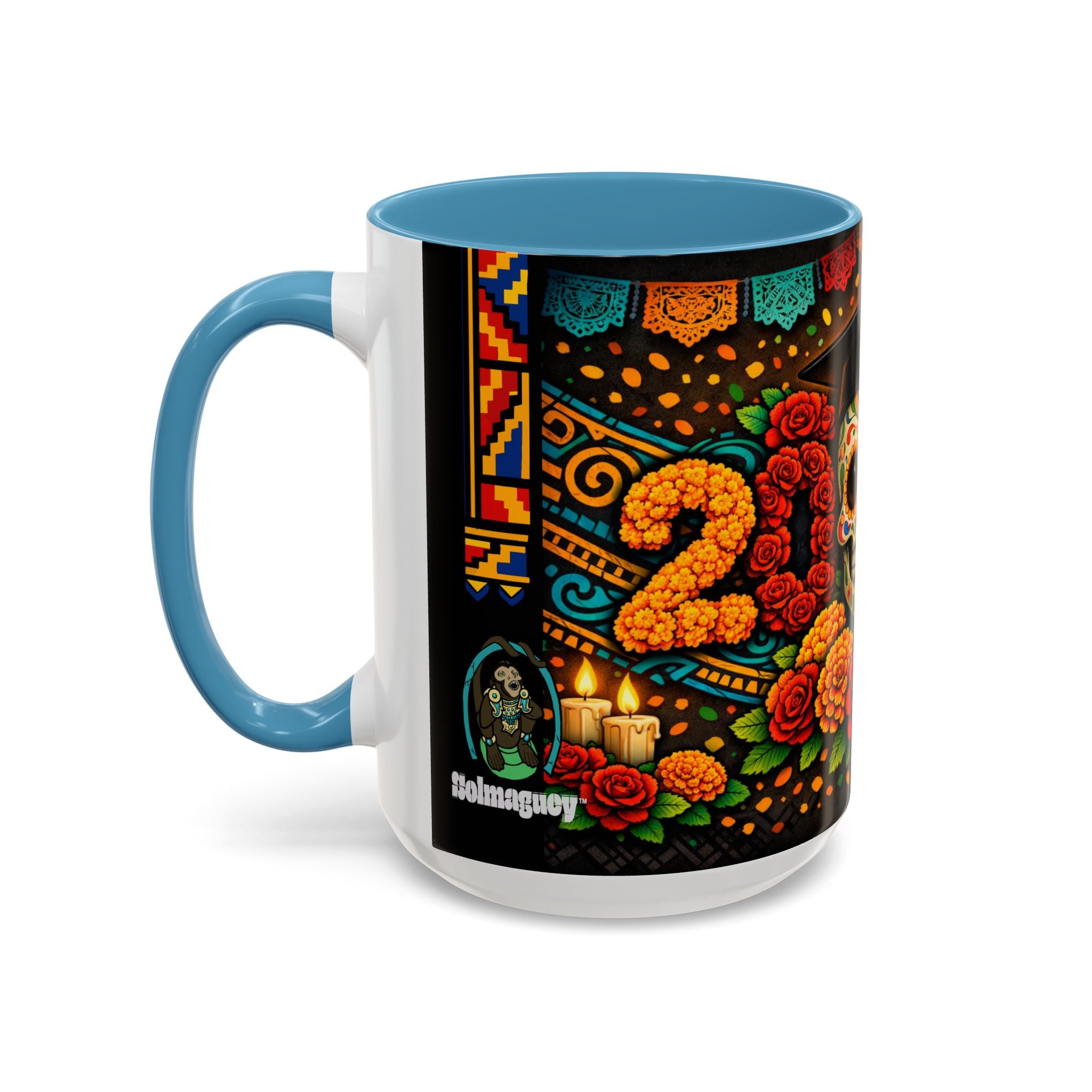 Day of the Dead Graduation Skull Accent Coffee Mug — Class of '26 Cappuccino Cup