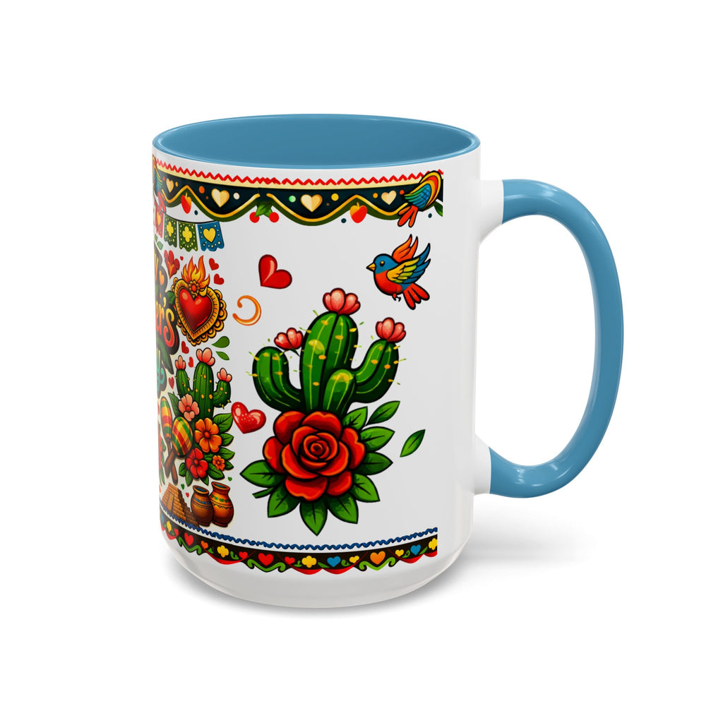 Happy Mother's Day Accent Coffee Mug – Colorful Mexican Folk Art Design