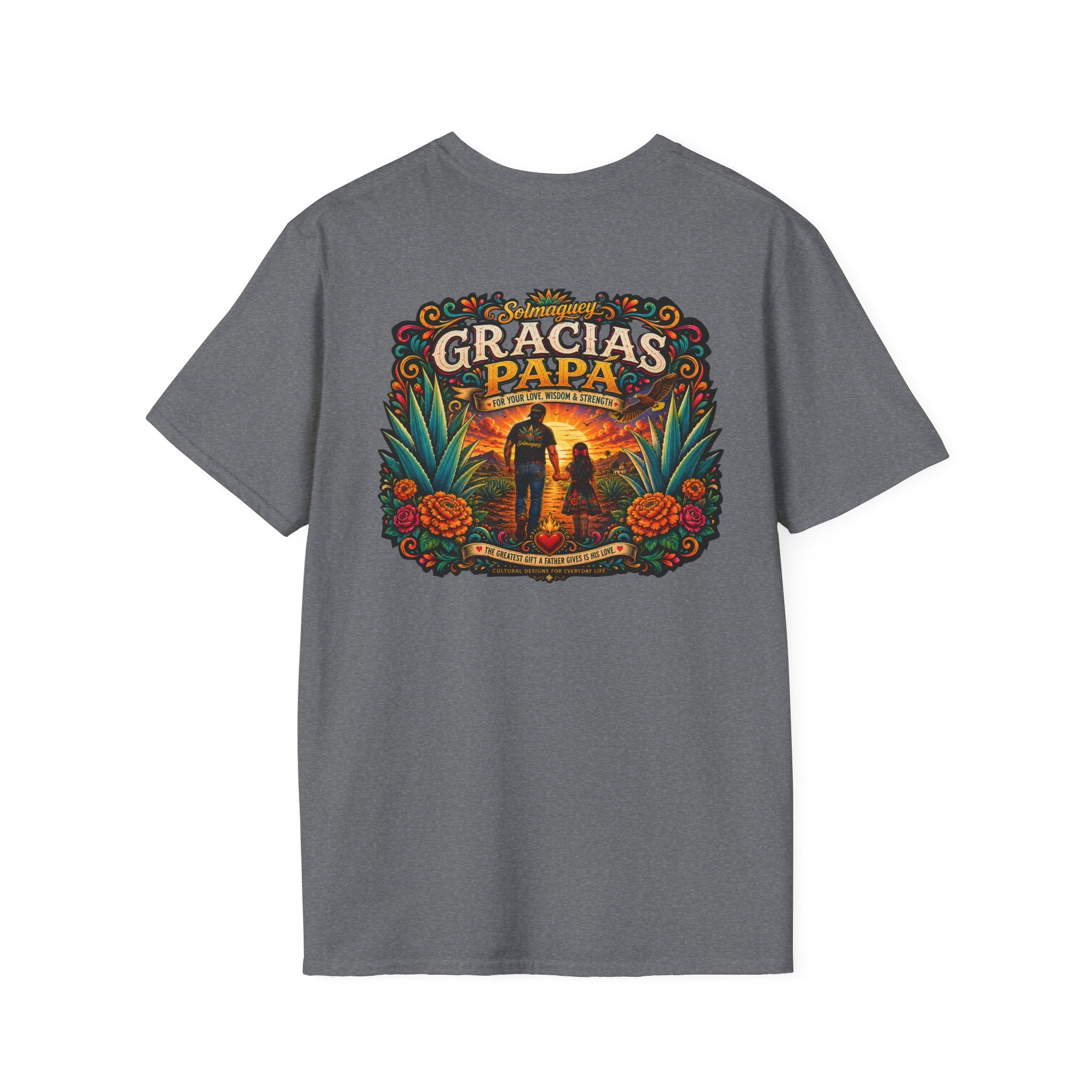 Gracias Papá Shirt, Mexican Dad Gift, Father Daughter Shirt, Latino Father Gift, Hispanic Family Tee, Father's Day Gift for Papa, Mexican Folk Art Shirt