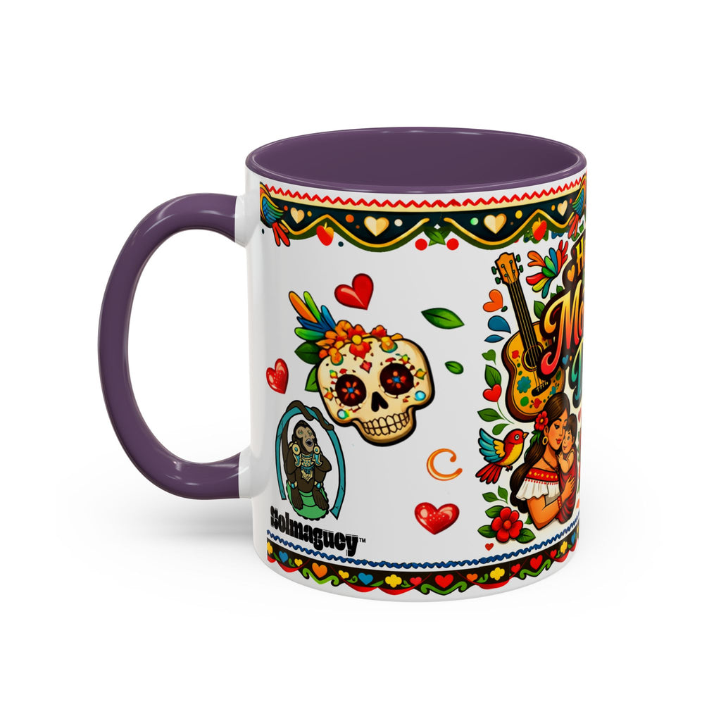 Happy Mother's Day Accent Coffee Mug – Colorful Mexican Folk Art Design