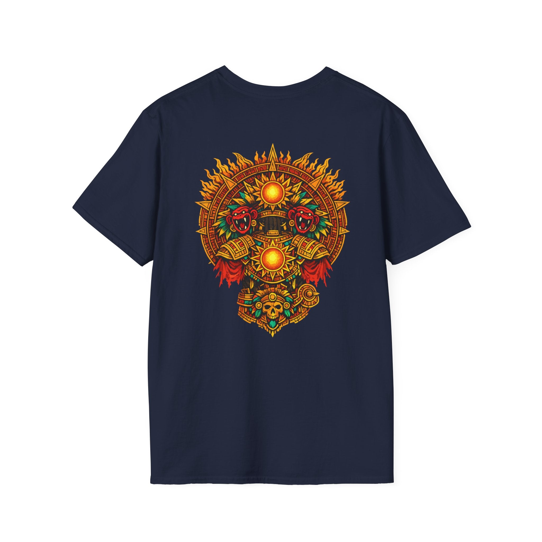 Aztec Skull Sunburst T-Shirt | Tribal Floral Skull Design