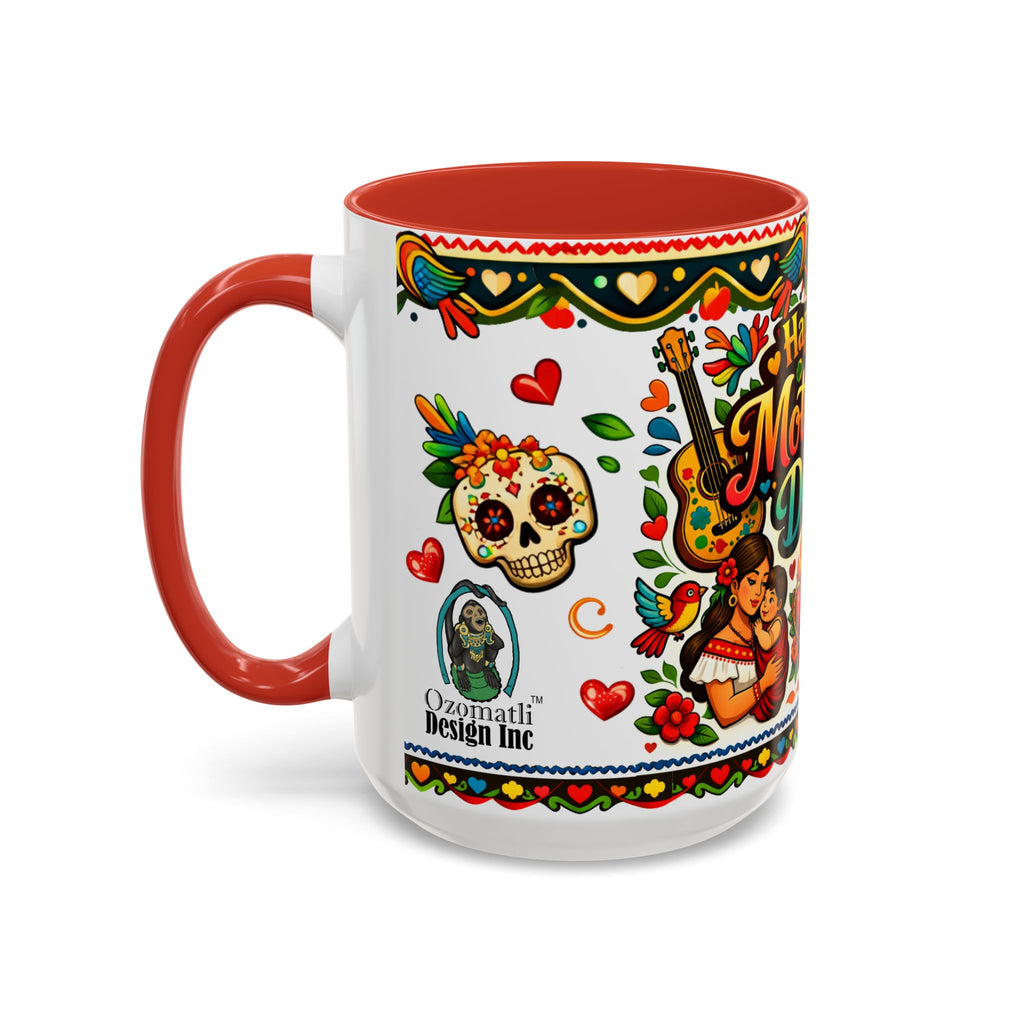 Happy Mother's Day Accent Coffee Mug – Colorful Mexican Folk Art Design