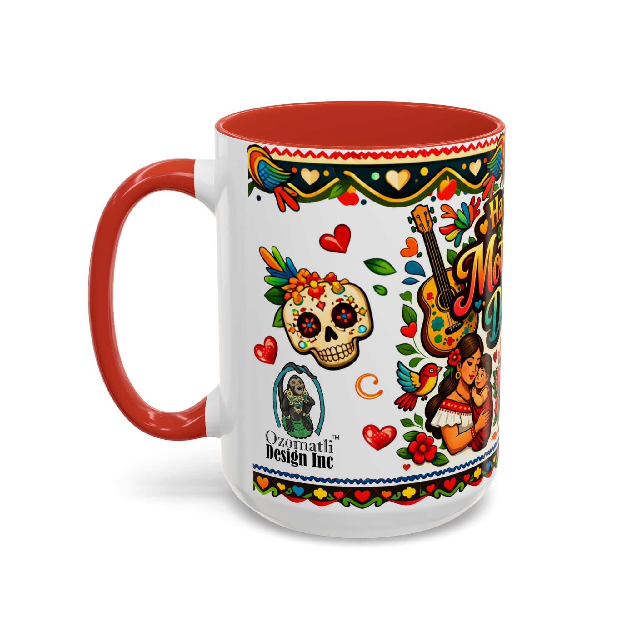 Happy Mother's Day Accent Coffee Mug – Colorful Mexican Folk Art Design
