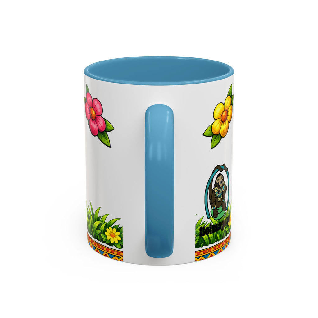 Cute Easter Bunny with Colorful Eggs Mug Accent Coffee Mug EU