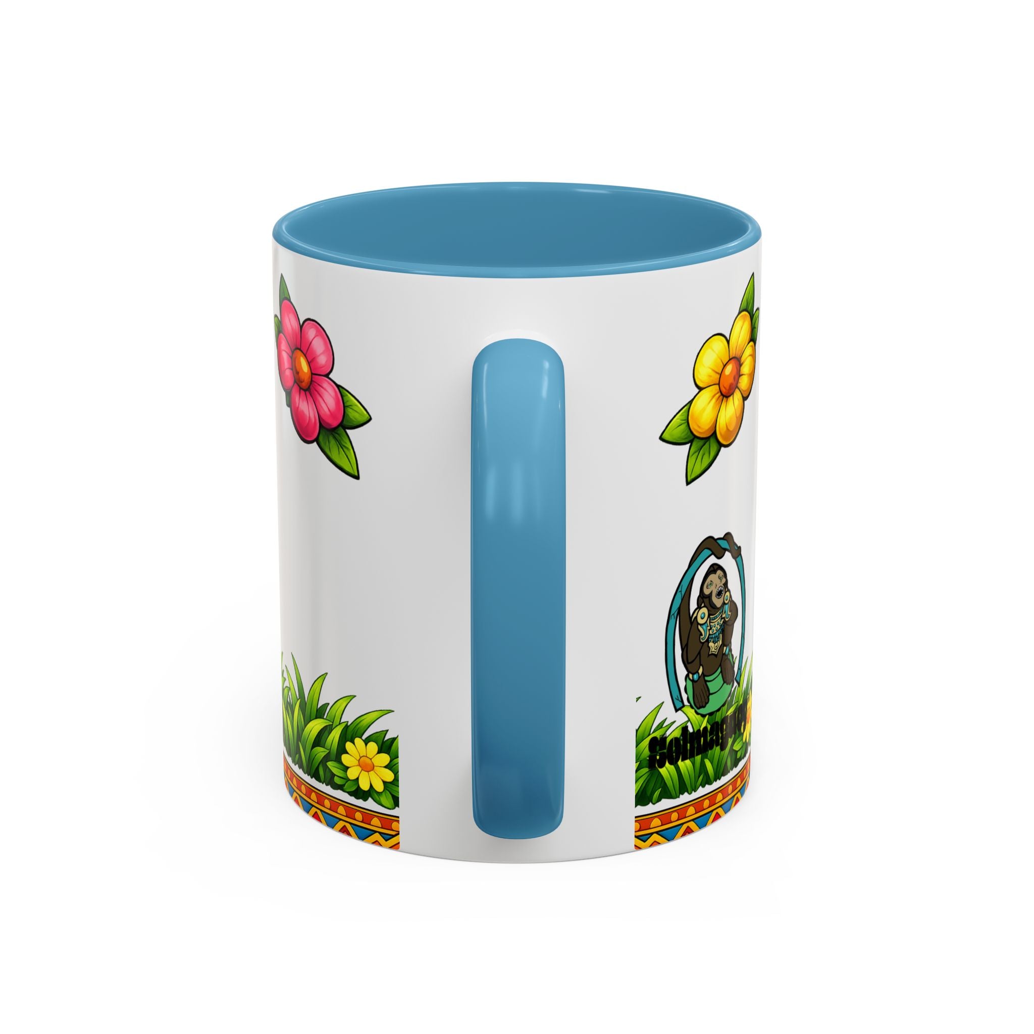 Cute Easter Bunny with Colorful Eggs Mug Accent Coffee Mug EU