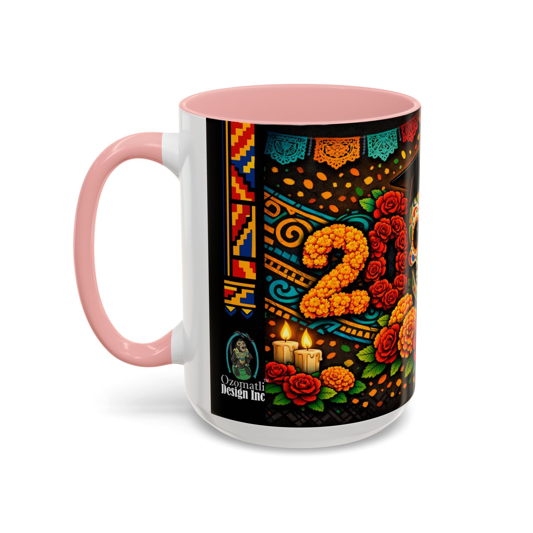 Day of the Dead Graduation Skull Accent Coffee Mug — Class of '26 Cappuccino Cup