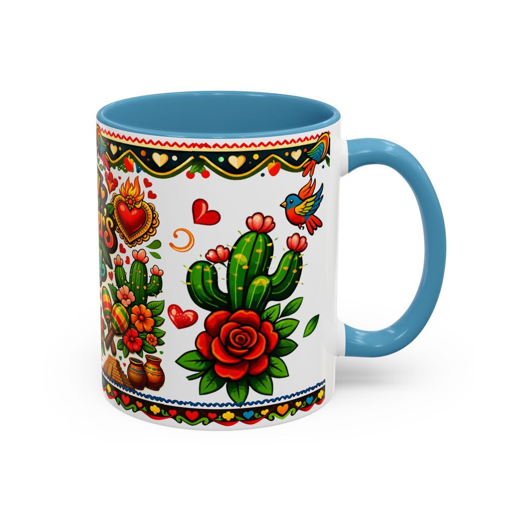 Happy Mother's Day Accent Coffee Mug – Colorful Mexican Folk Art Design