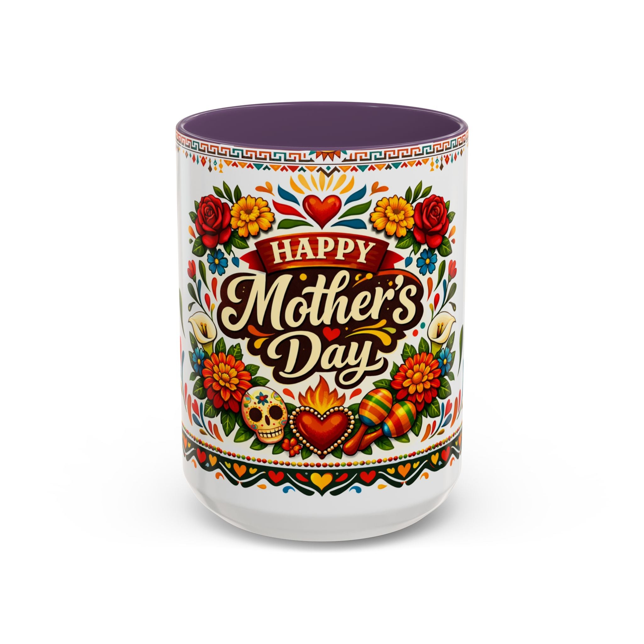 Happy Mother's Day Accent Mug-Colorful Floral Day of the Dead Design (11/15oz)