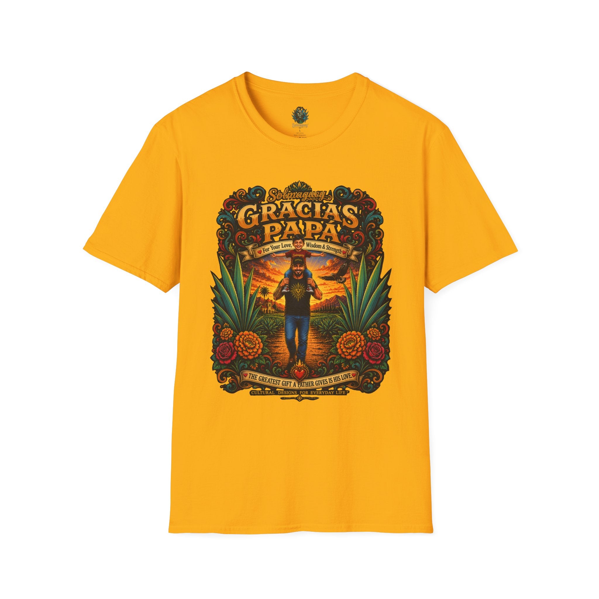 Gracias Papá Shirt, Mexican Dad Gift, Father Son Shirt, Father's Day Gift for Papa, Latino Dad Tee, Hispanic Family Shirt, Folk Art Father Gift