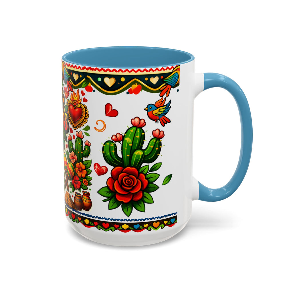 Happy Mother's Day Accent Coffee Mug – Colorful Mexican Folk Art Design