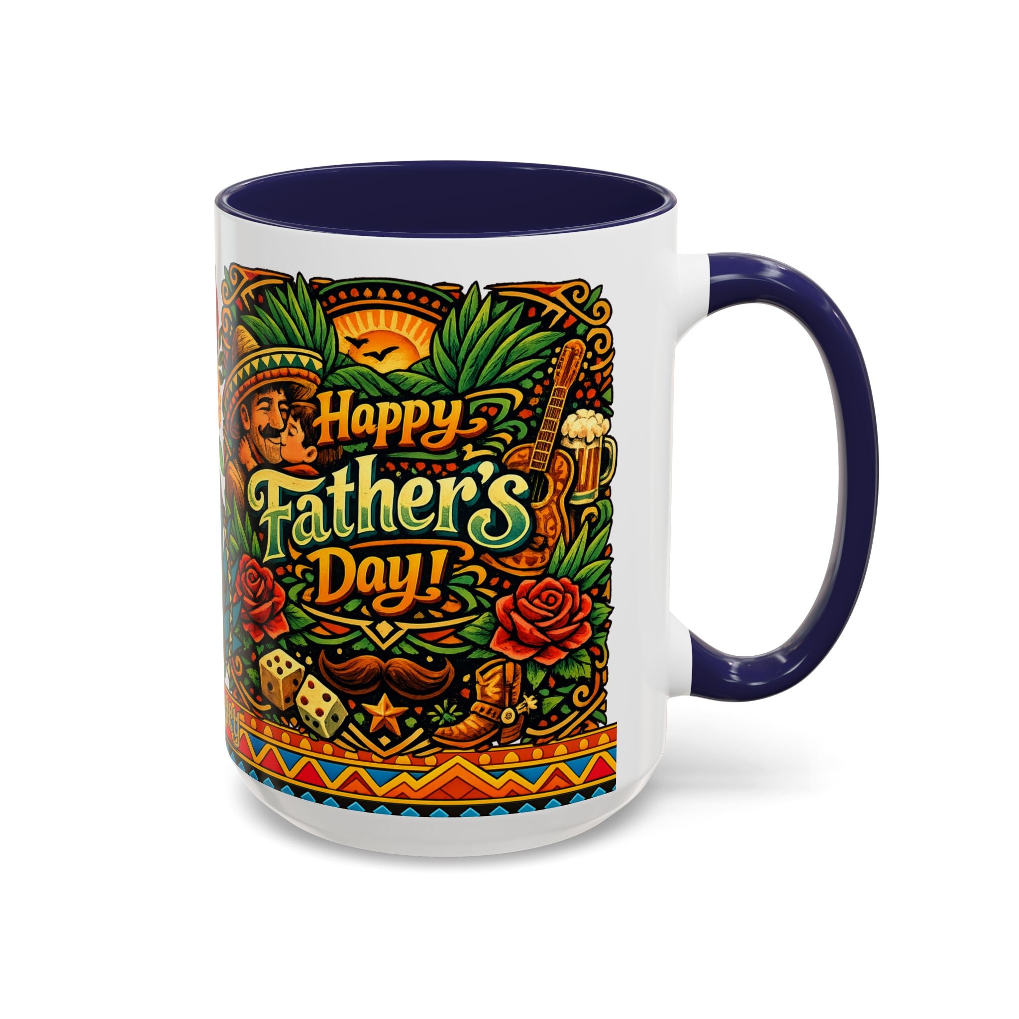 Happy Father's Day Accent Mug — Festive Father's Day Coffee Mug | Solmaguey™
