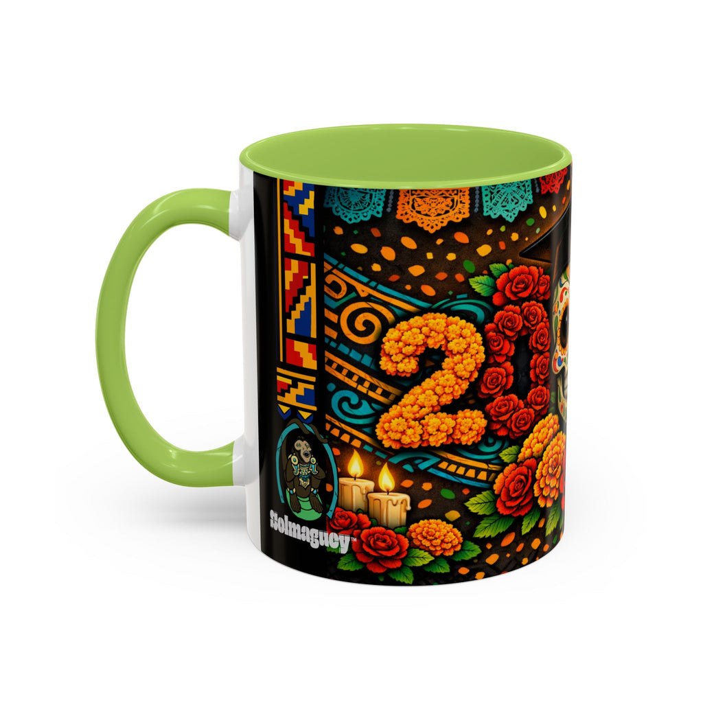 Day of the Dead Graduation Skull Accent Coffee Mug — Class of '26 Cappuccino Cup