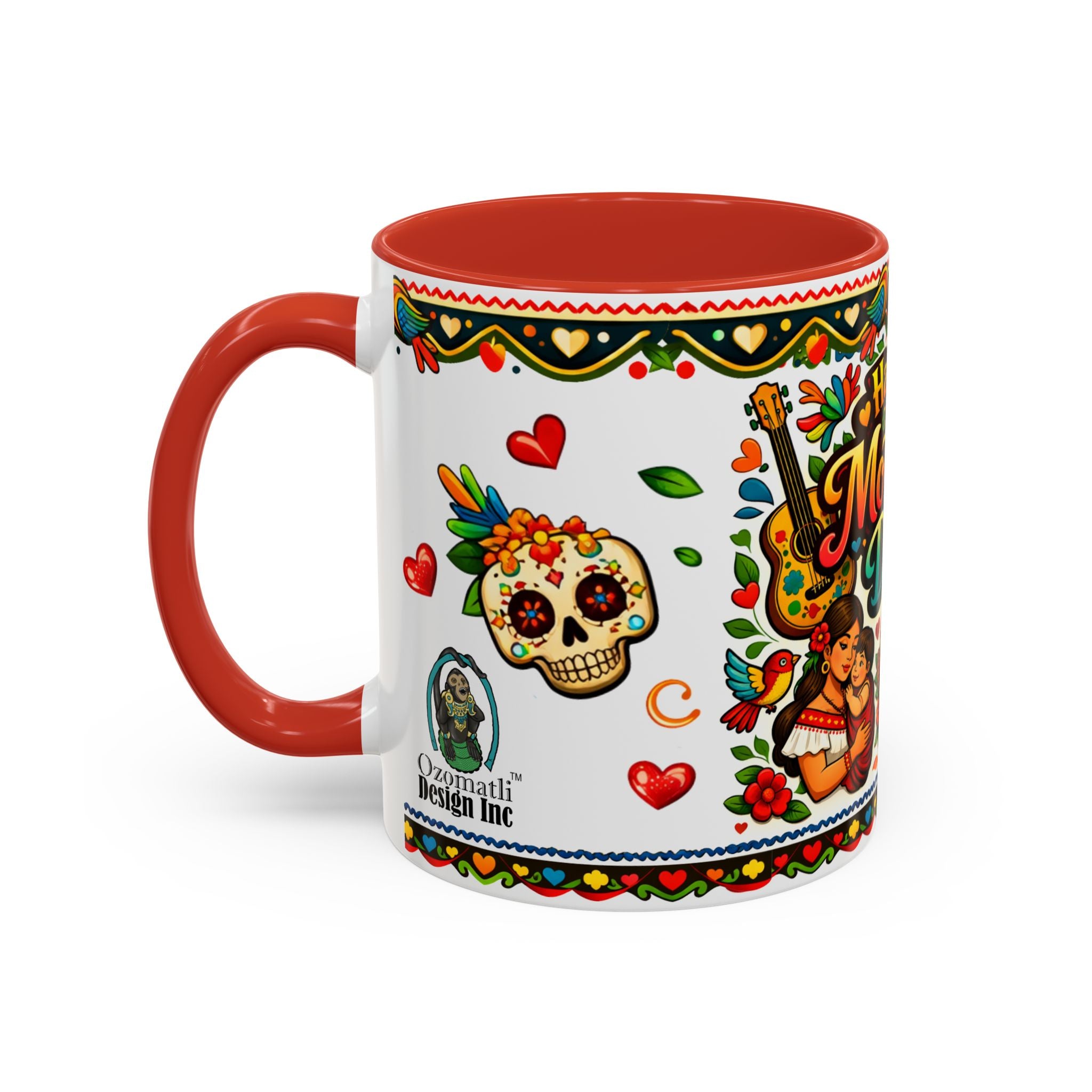 Happy Mother's Day Accent Coffee Mug – Colorful Mexican Folk Art Design