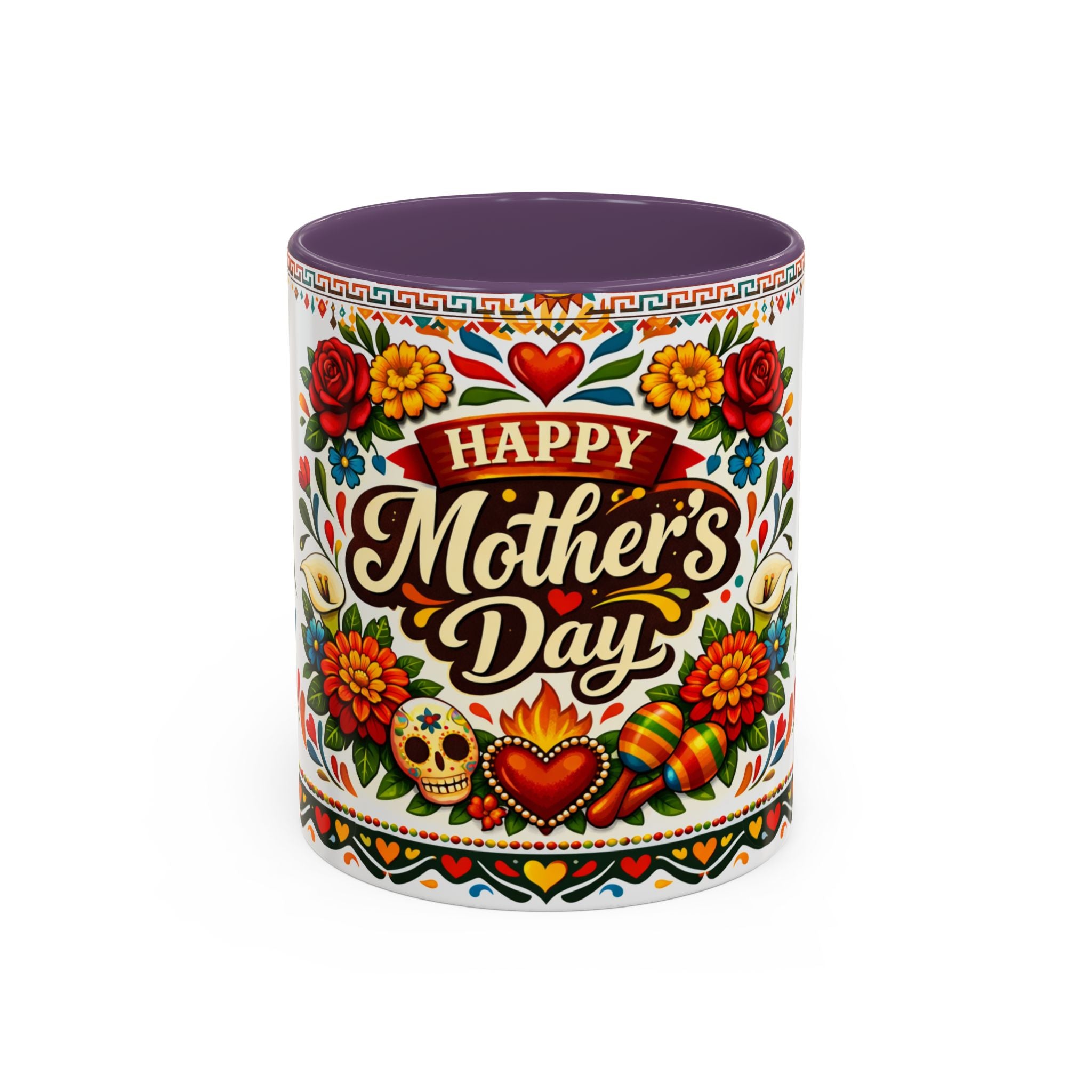Happy Mother's Day Accent Mug-Colorful Floral Day of the Dead Design (11/15oz)