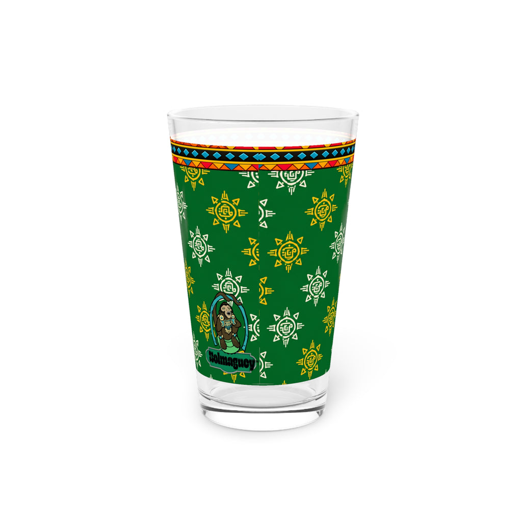 Aztec Sun Pint Glass – 16oz Tribal Calendar Beer Glass