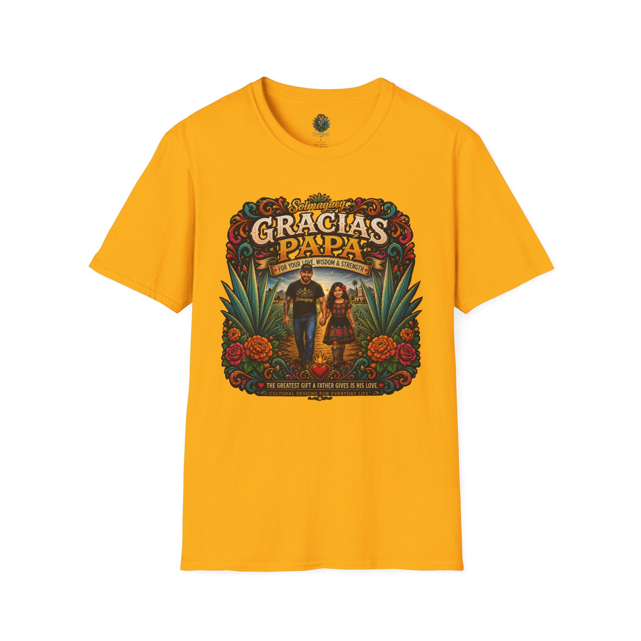 Gracias Papá Shirt, Mexican Dad Gift, Father Daughter Shirt, Latino Father Gift, Hispanic Family Tee, Father's Day Gift for Papa, Mexican Folk Art Shirt