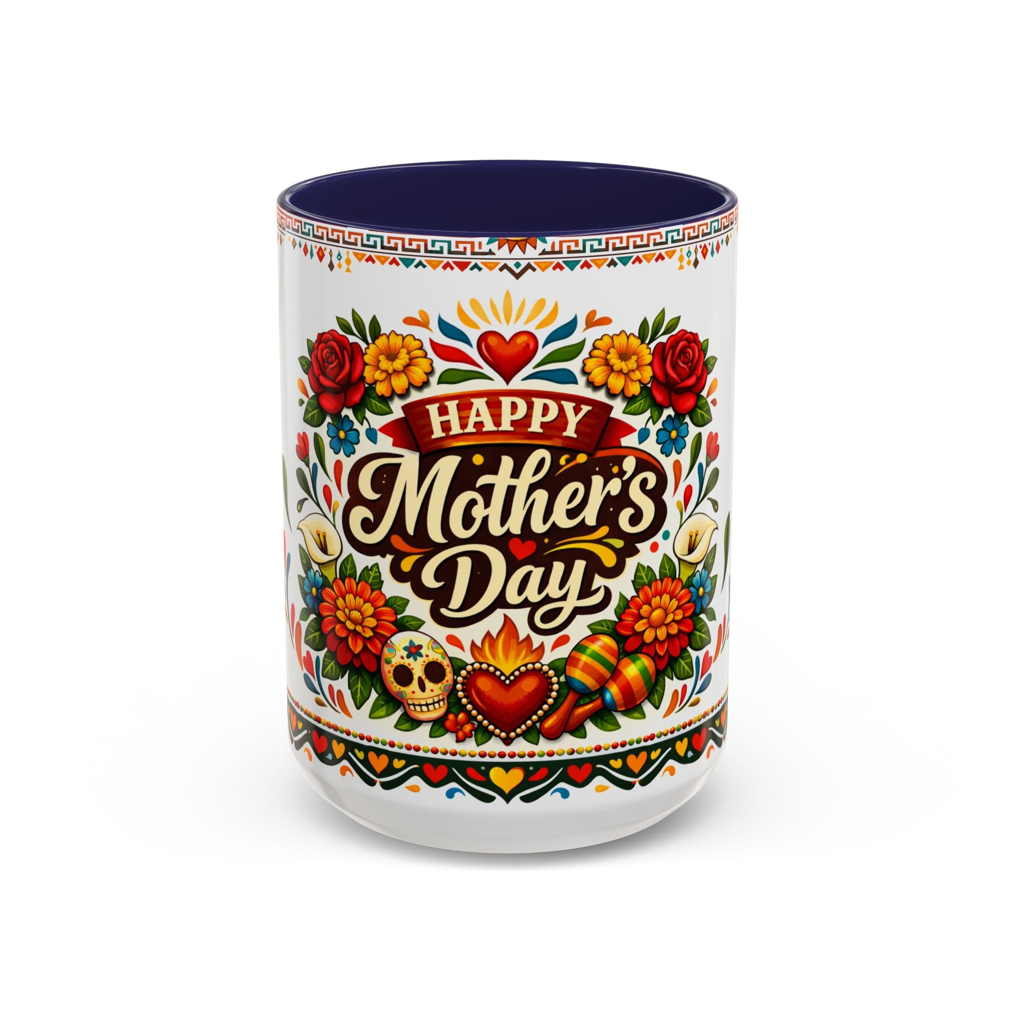 Happy Mother's Day Accent Mug-Colorful Floral Day of the Dead Design (11/15oz)