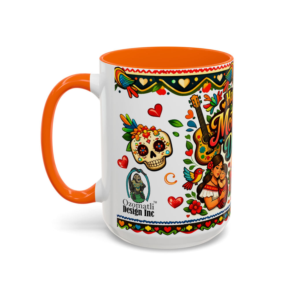 Happy Mother's Day Accent Coffee Mug – Colorful Mexican Folk Art Design