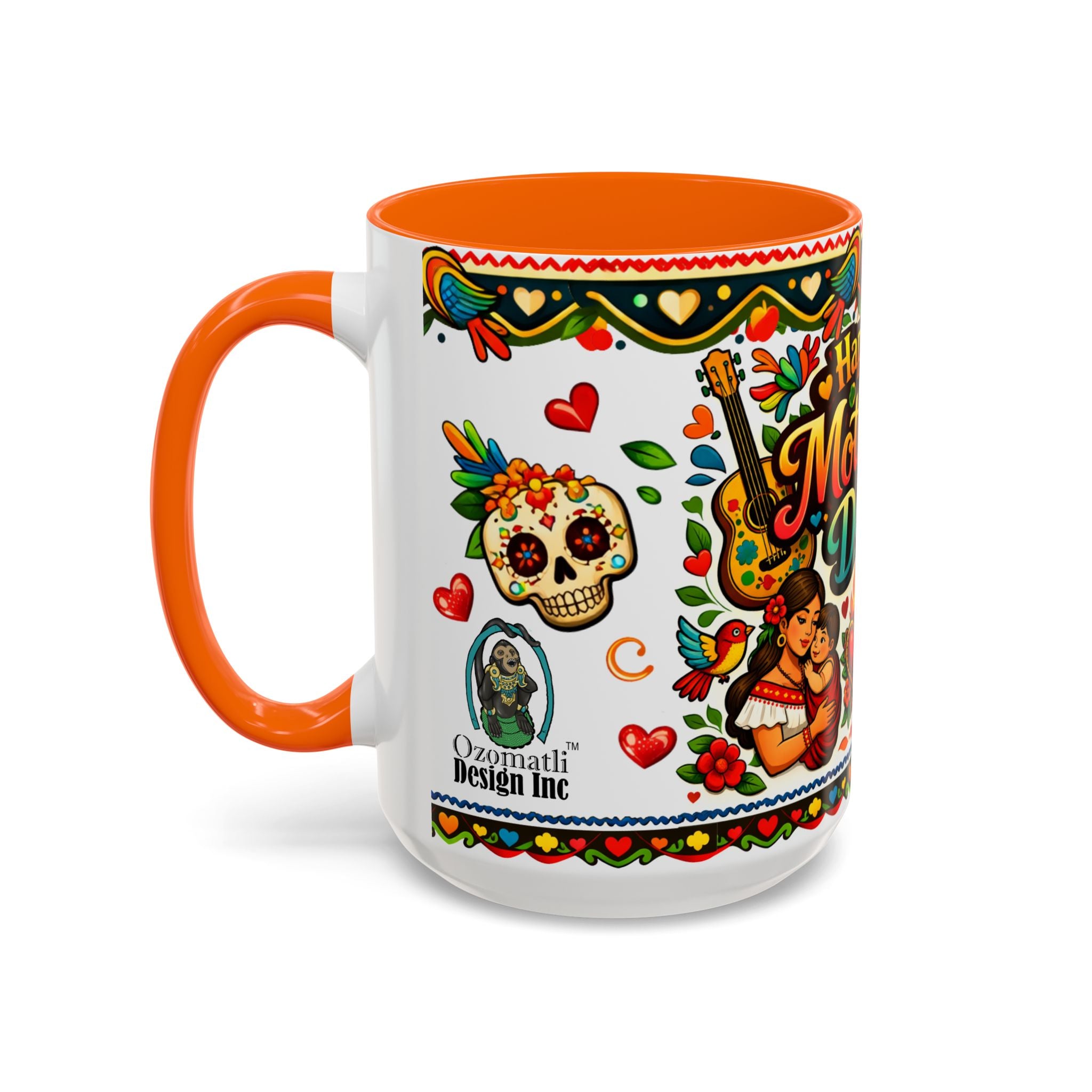 Happy Mother's Day Accent Coffee Mug – Colorful Mexican Folk Art Design