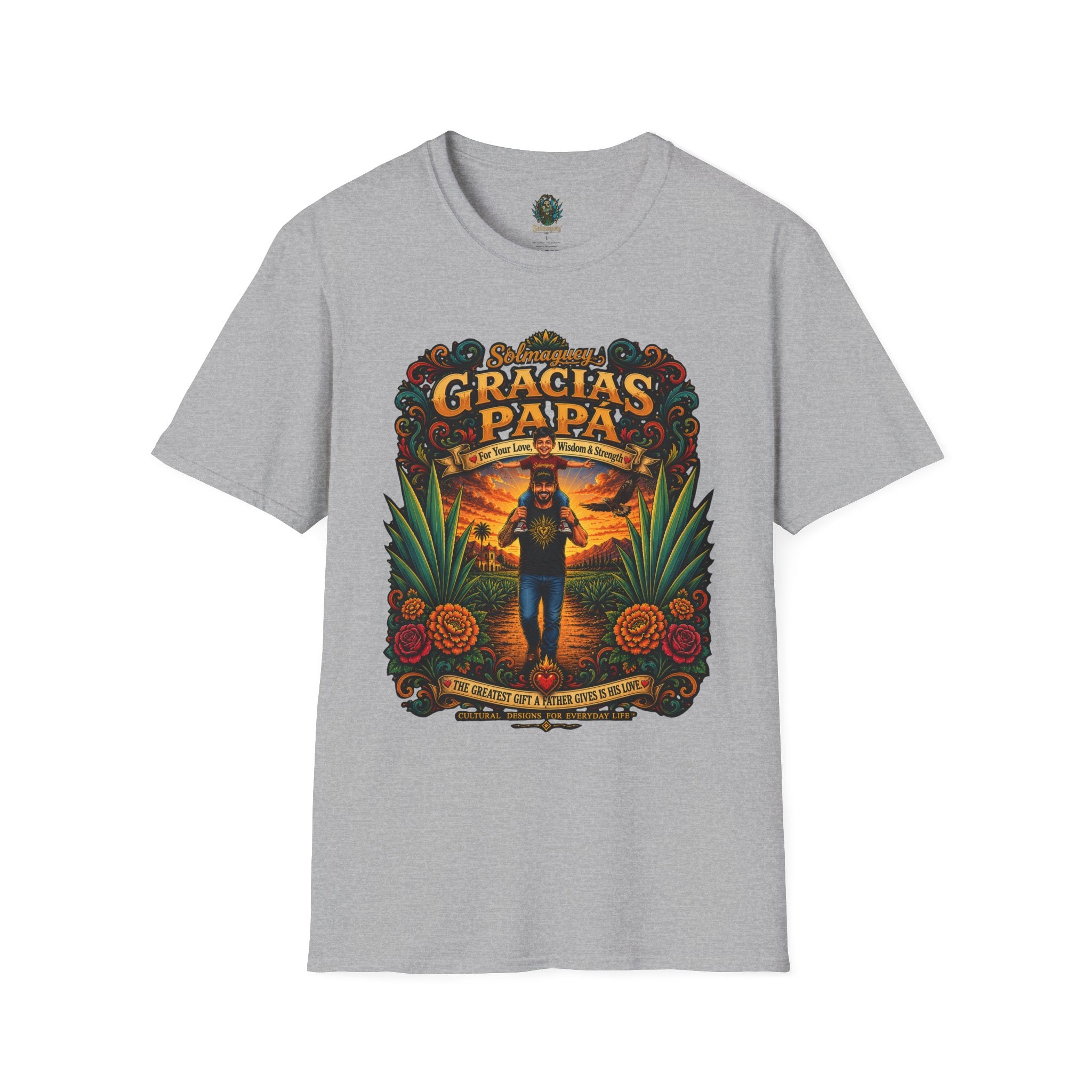 Gracias Papá Shirt, Mexican Dad Gift, Father Son Shirt, Father's Day Gift for Papa, Latino Dad Tee, Hispanic Family Shirt, Folk Art Father Gift