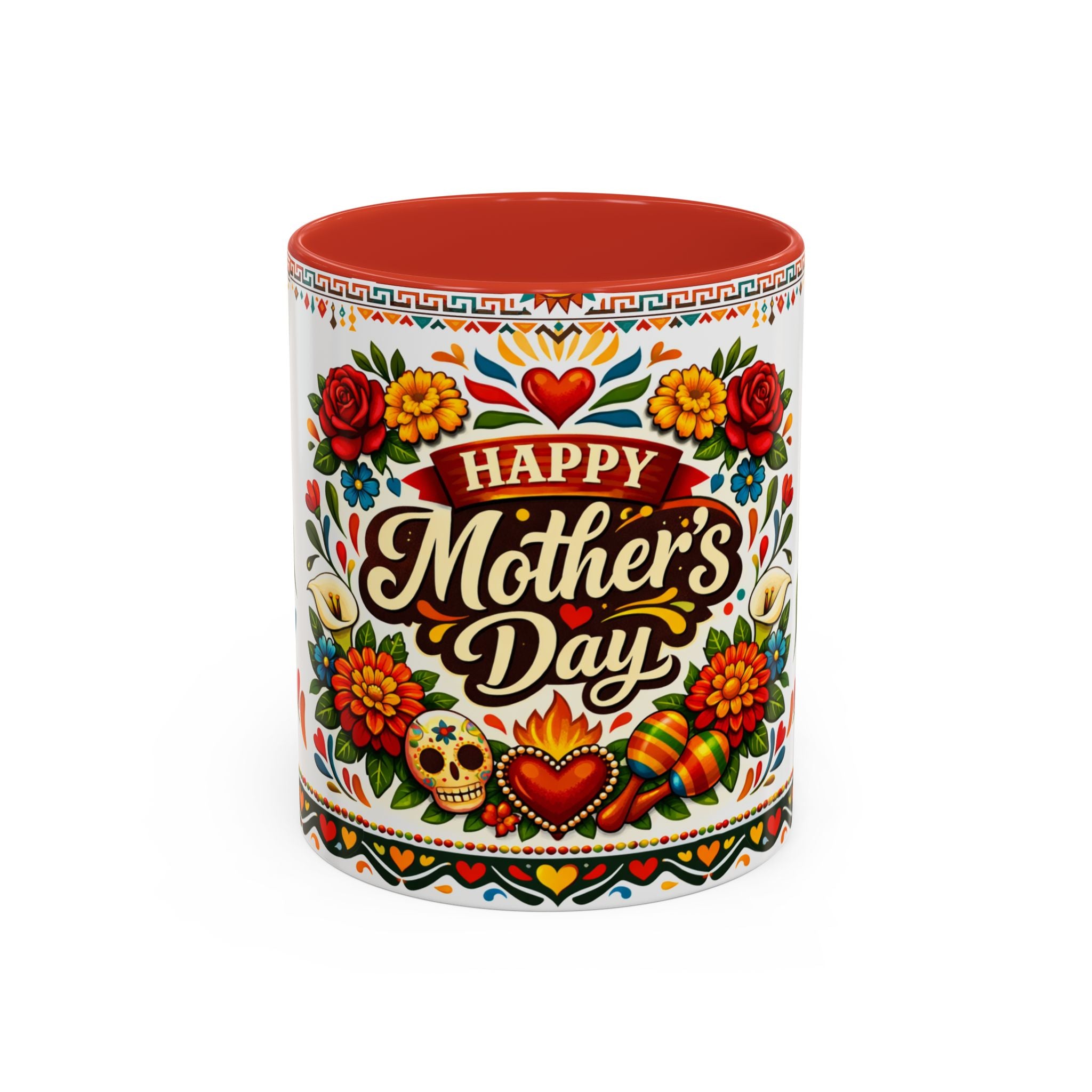 Happy Mother's Day Accent Mug-Colorful Floral Day of the Dead Design (11/15oz)