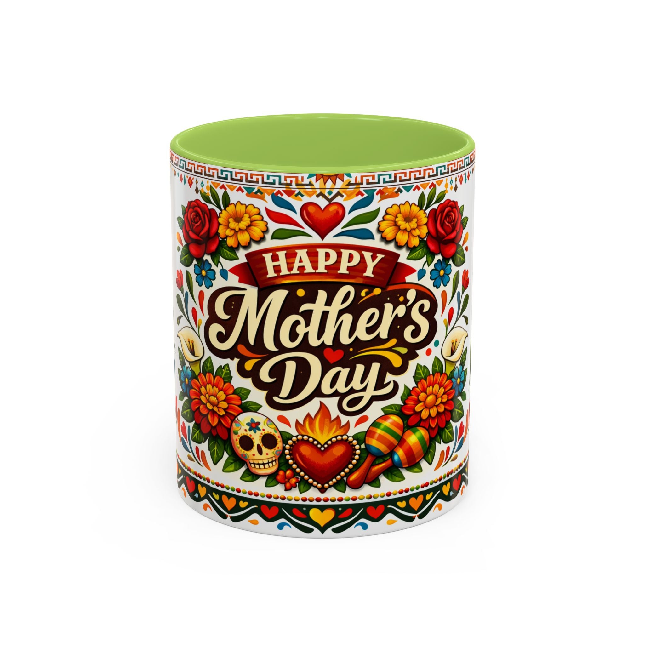 Happy Mother's Day Accent Mug-Colorful Floral Day of the Dead Design (11/15oz)