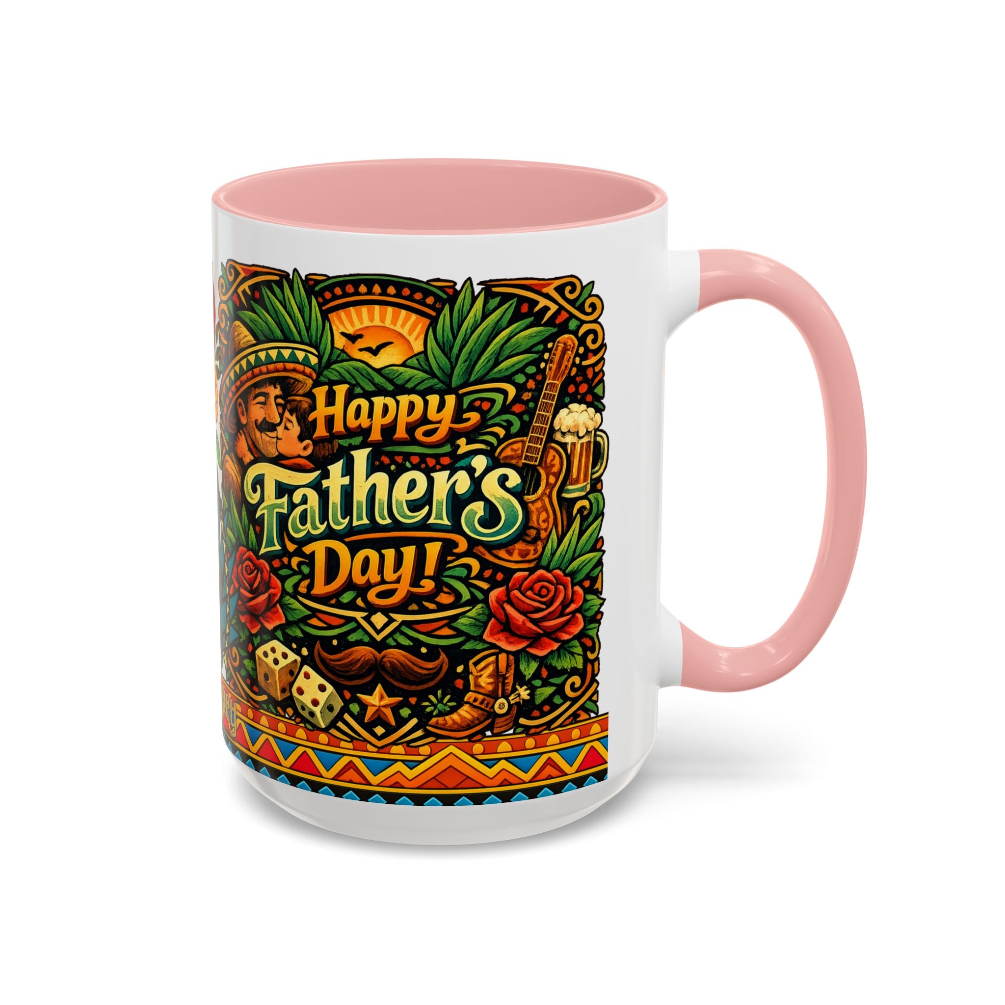 Happy Father's Day Accent Mug — Festive Father's Day Coffee Mug | Solmaguey™